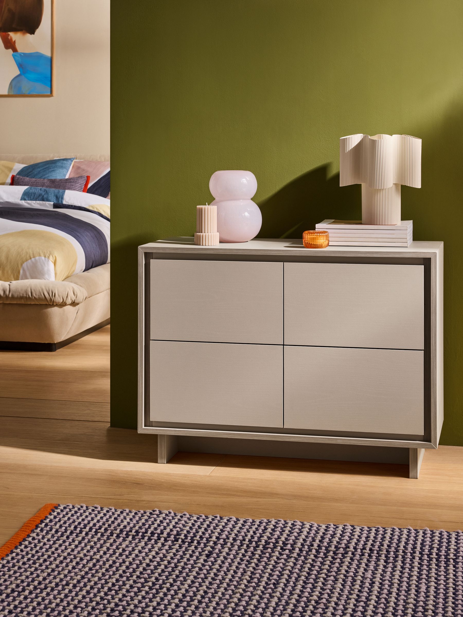 Kaci Regular Drawer Small Chest in Natural Greige Wood Effect - Image 1 of 2