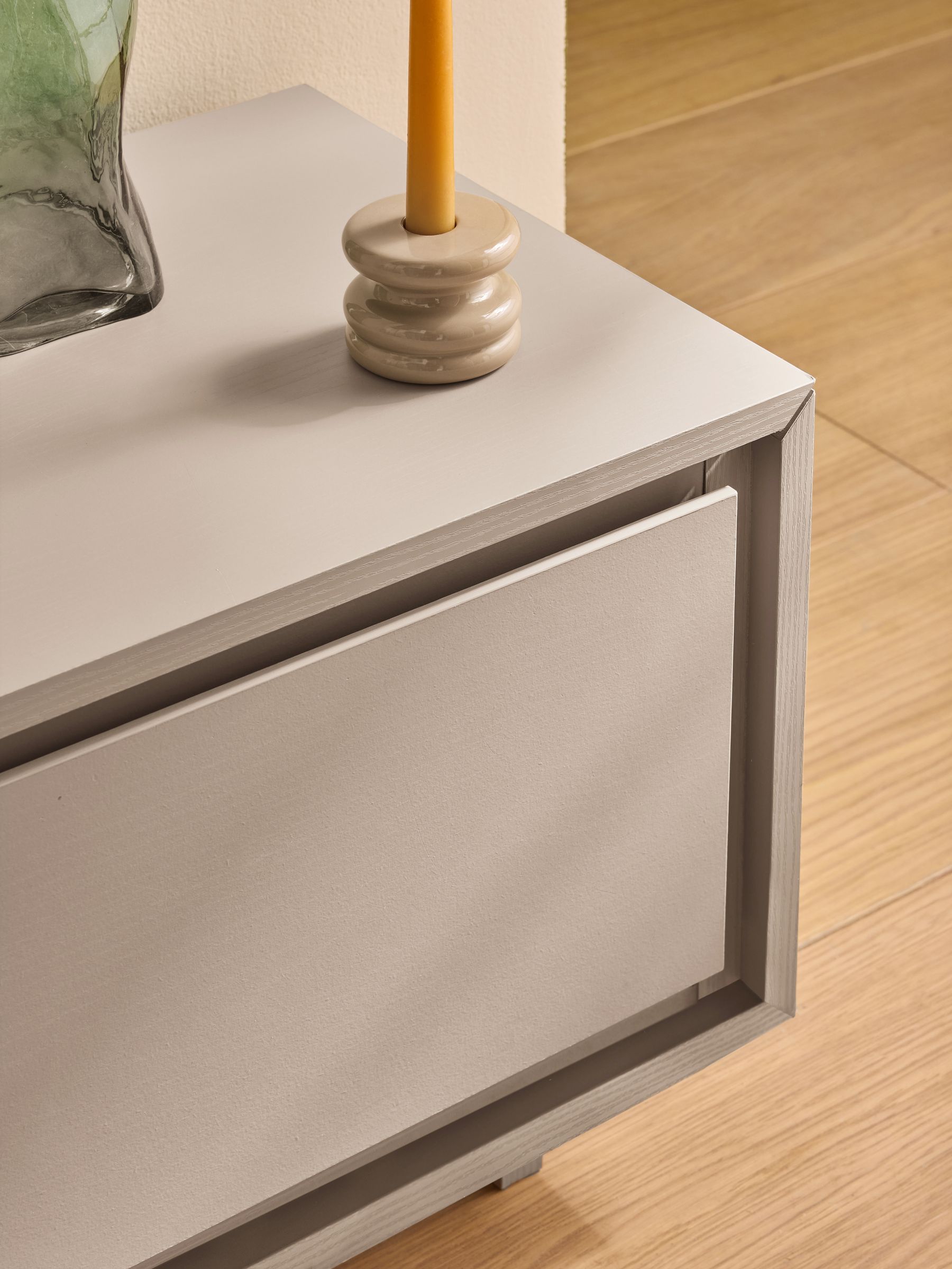 Kaci Wide Up to 50 Inch TV Unit in Natural Greige Wood Effect - Image 3 of 6