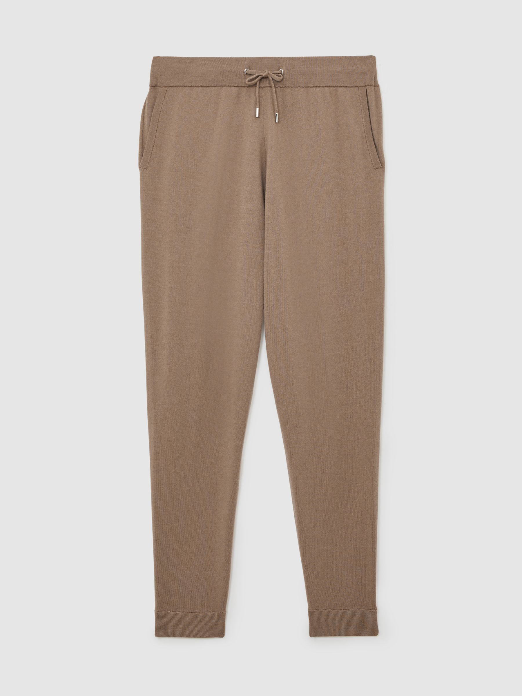 Wool-Blend Cuffed Joggers in Camel Brown - image 1