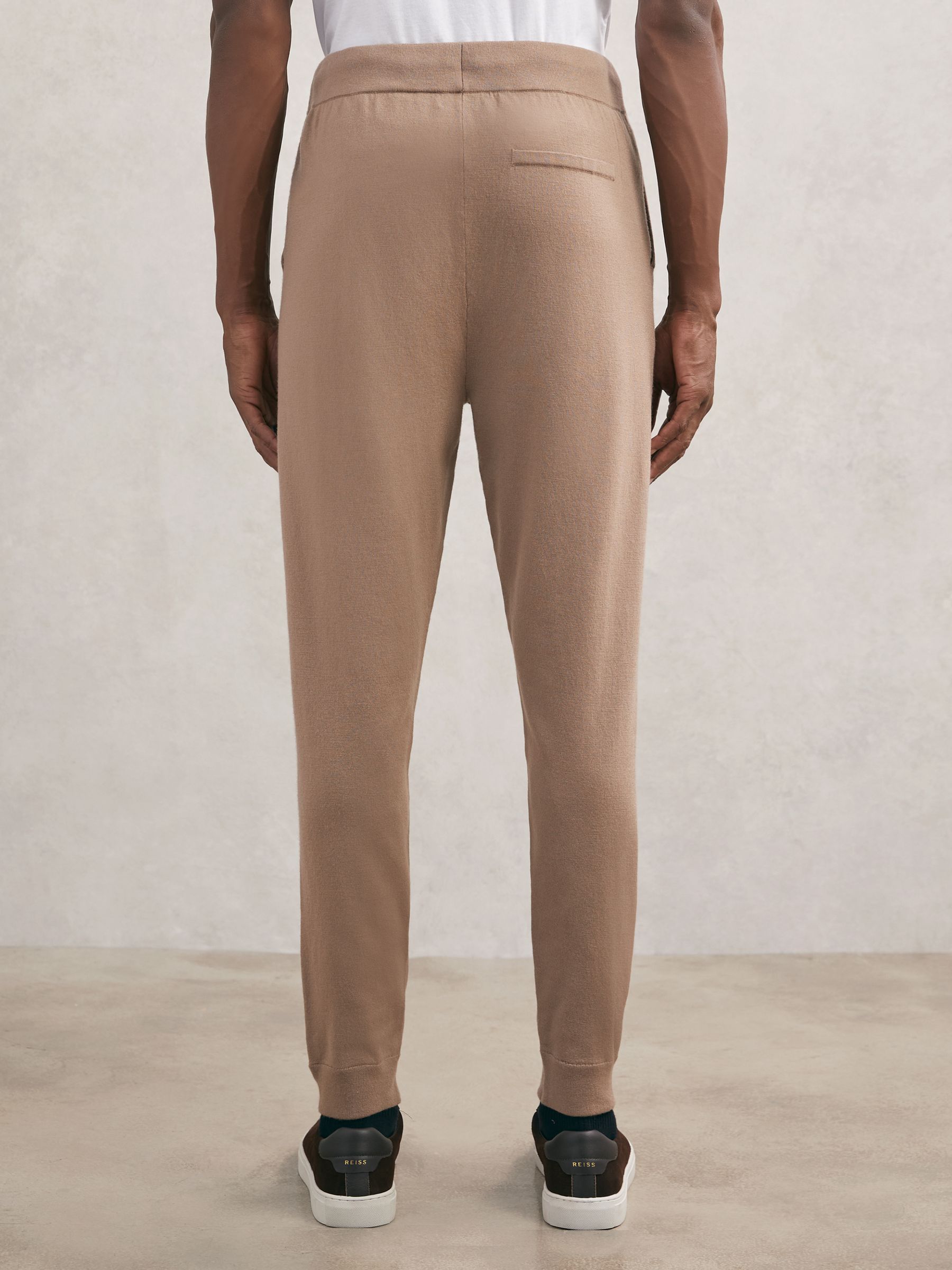 Wool-Blend Cuffed Joggers in Camel Brown - image 3