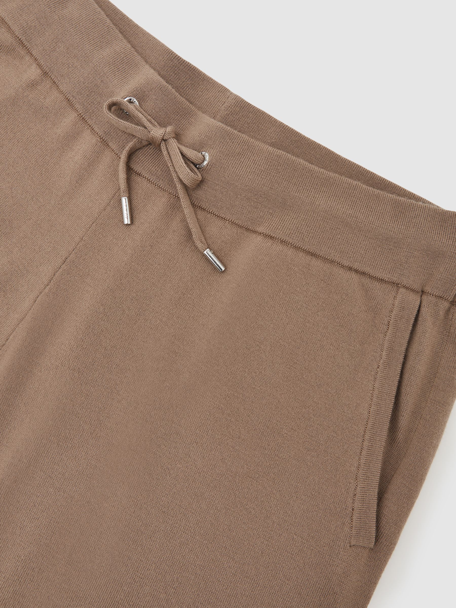 Wool-Blend Cuffed Joggers in Camel Brown - image 4