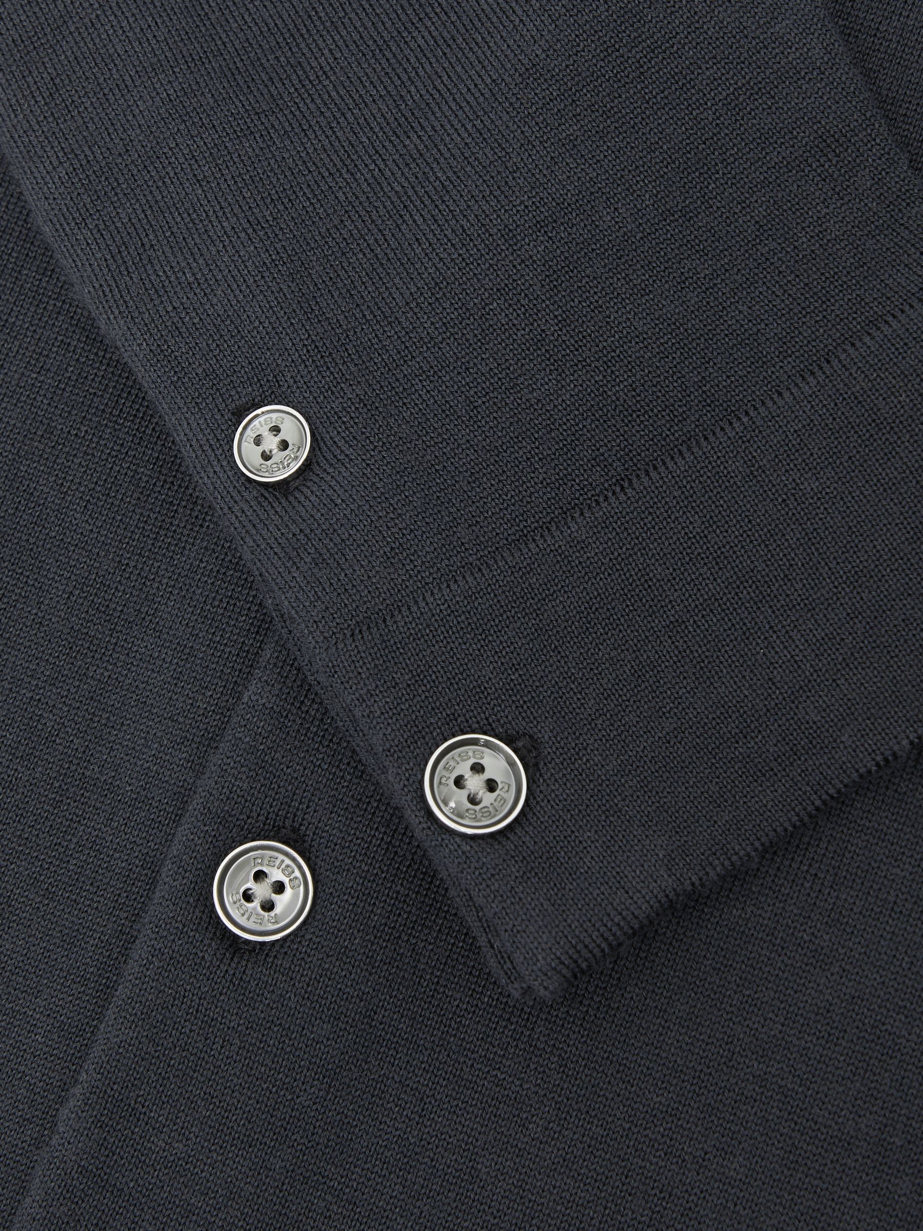 Cardigan boutonné en laine mérinos vert bouteille - Image 7 de 7