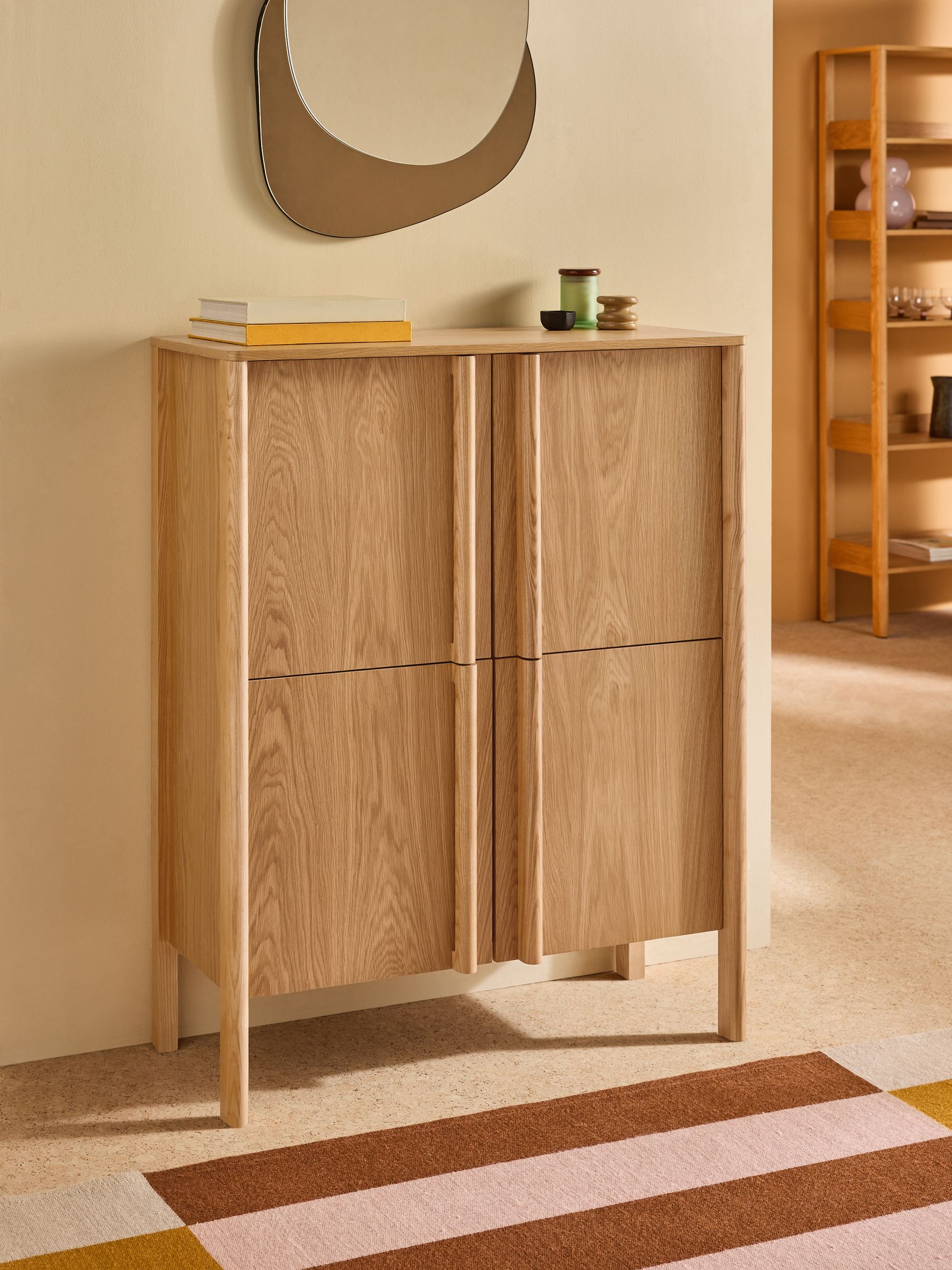 Reeve Tall Large Sideboard in Oak - Image 1 of 6 Reeve Tall Large Sideboard in Oak - Image 1 of 6