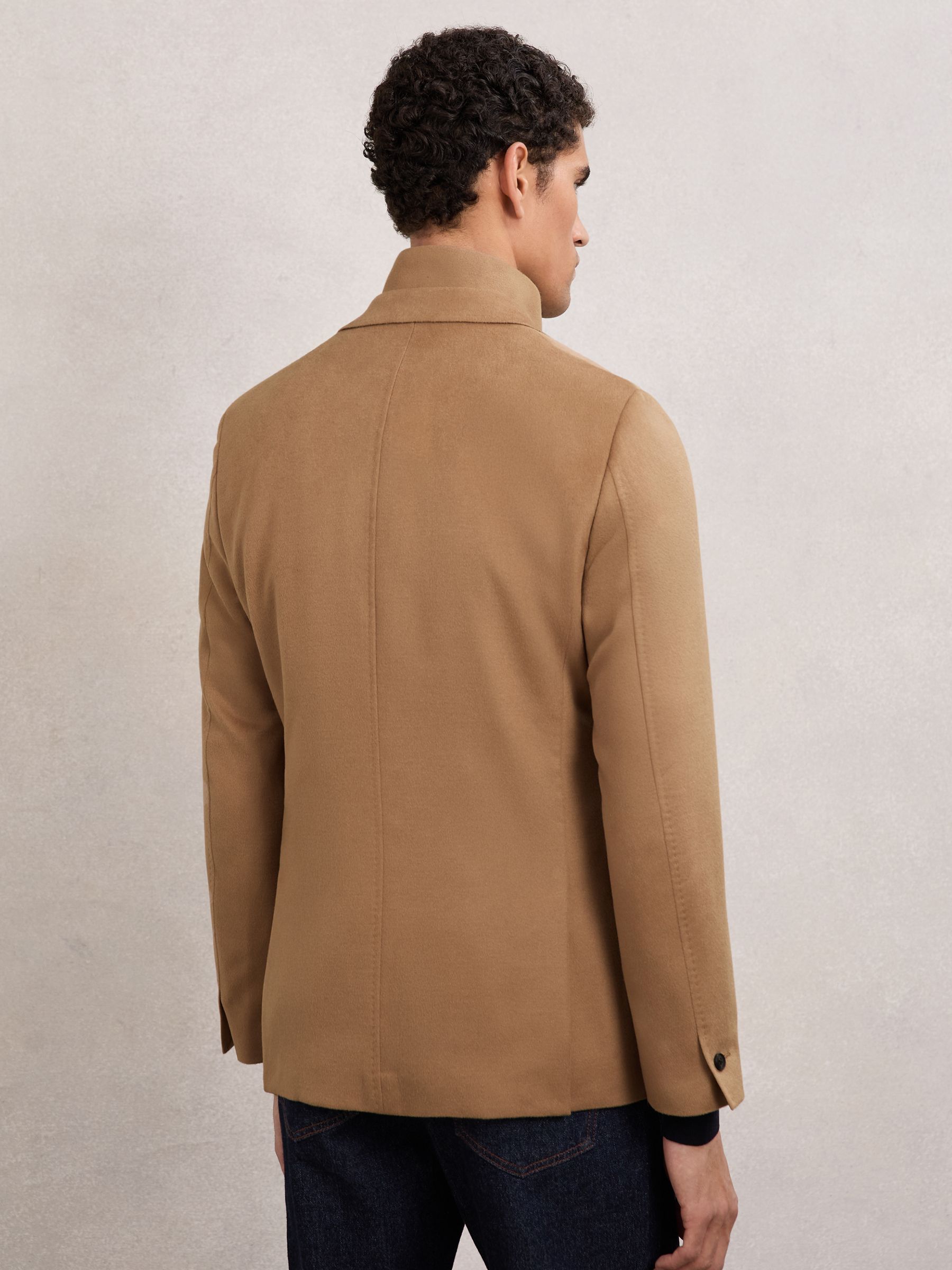 Single-Breasted Blazer With Gilet Insert Tailored-Fit in Camel Brown - image 4