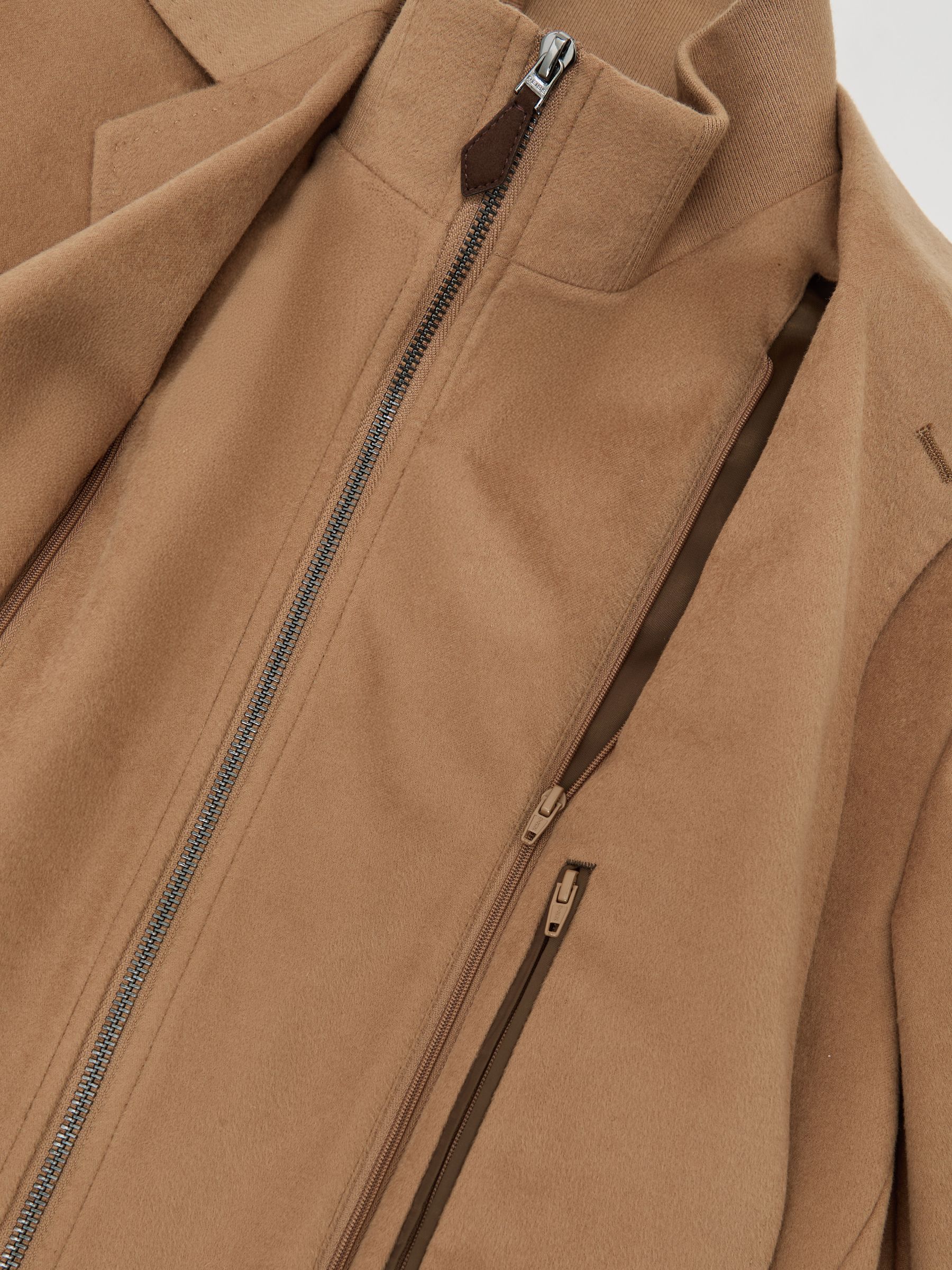Single-Breasted Blazer With Gilet Insert Tailored-Fit in Camel Brown - image 3