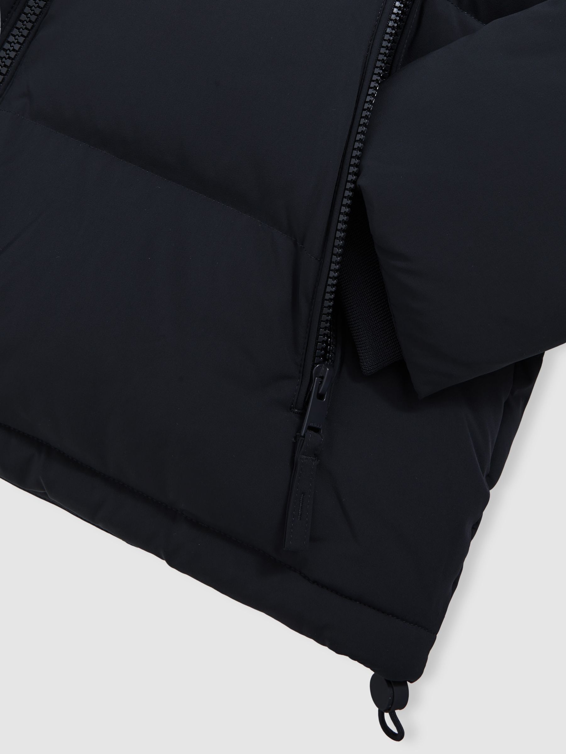 Quilted Zip-Through Puffer Jacket in Navy - image 4