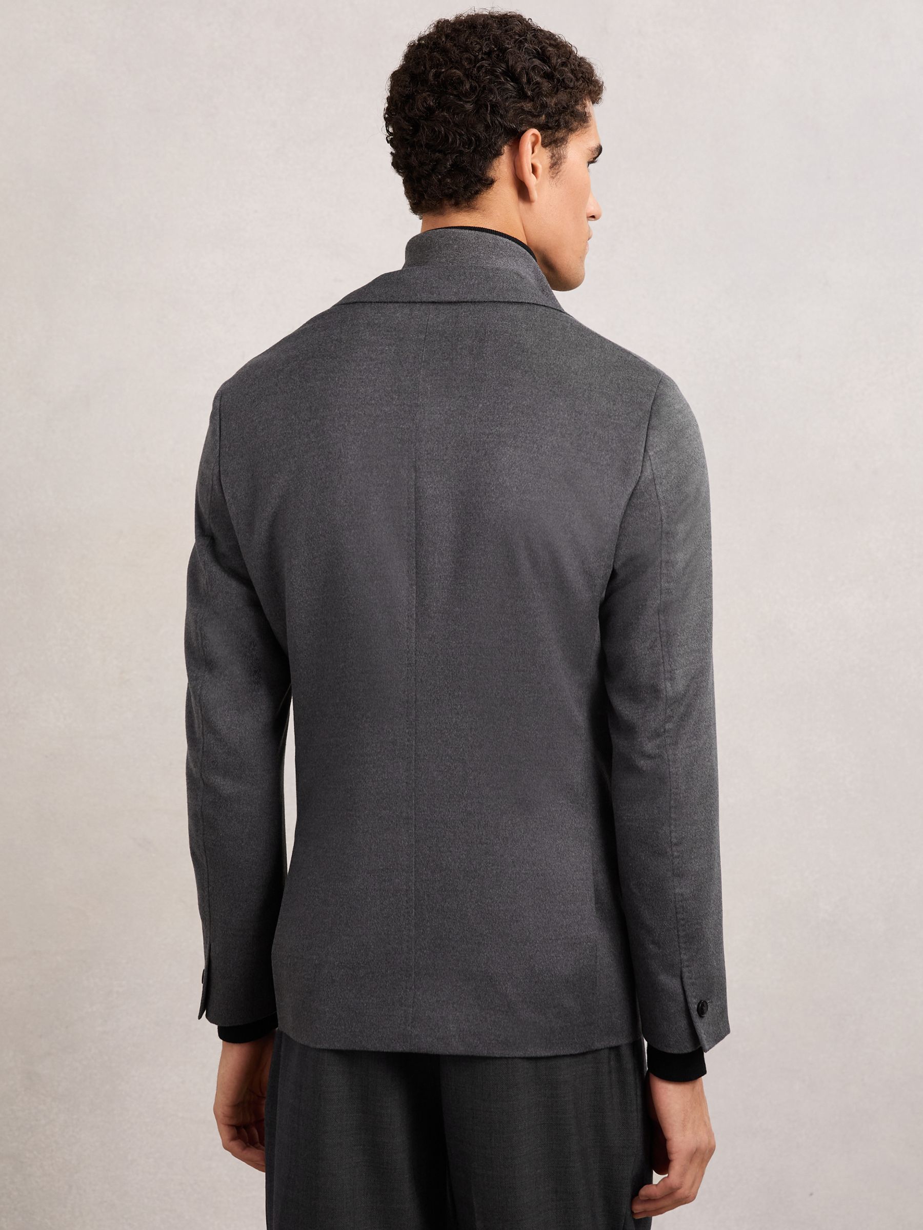 Single-Breasted Blazer With Gilet Insert Tailored-Fit in Charcoal - image 4