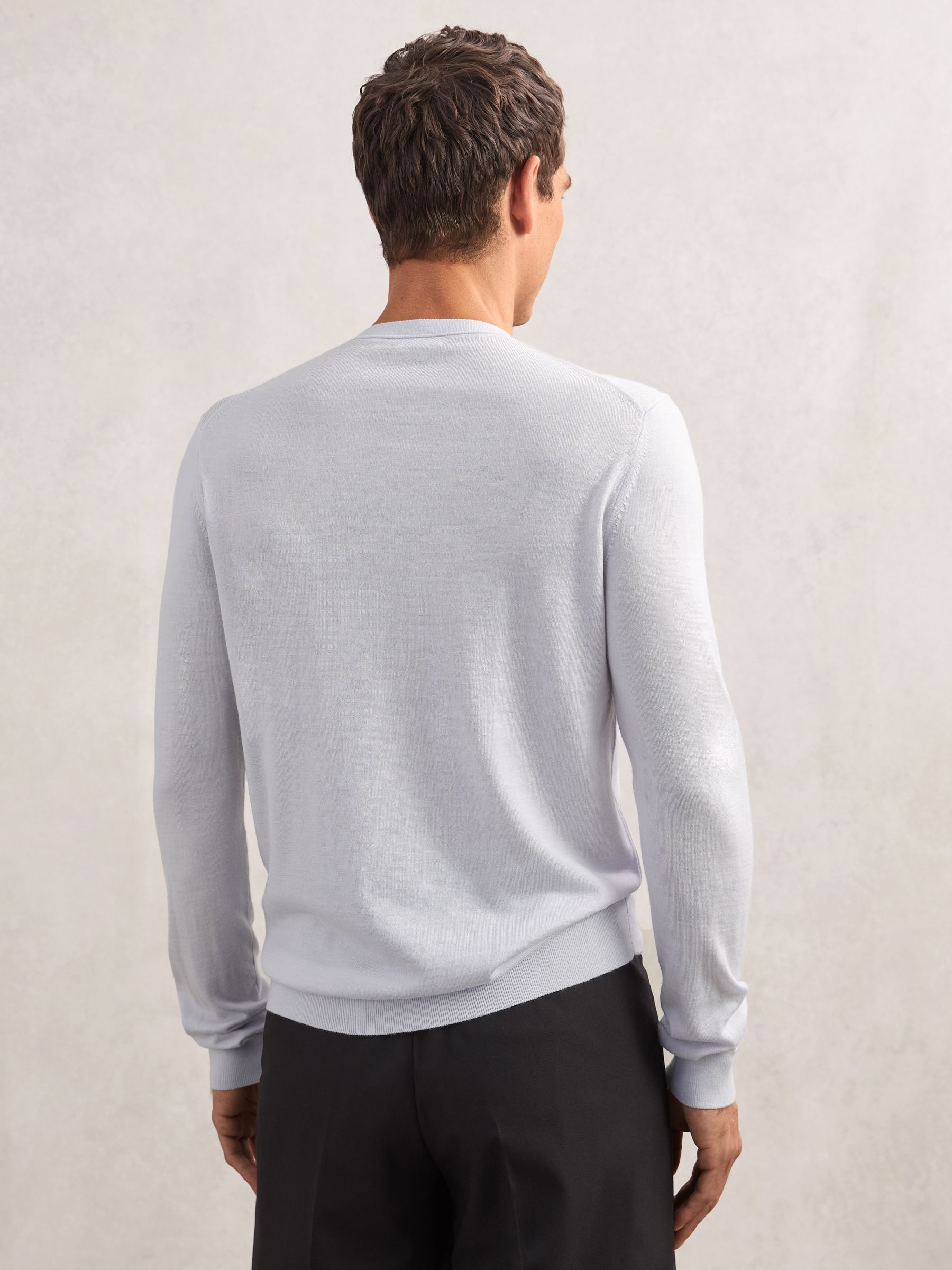 Wool Crew Neck Jumper in Frost Blue - image 5