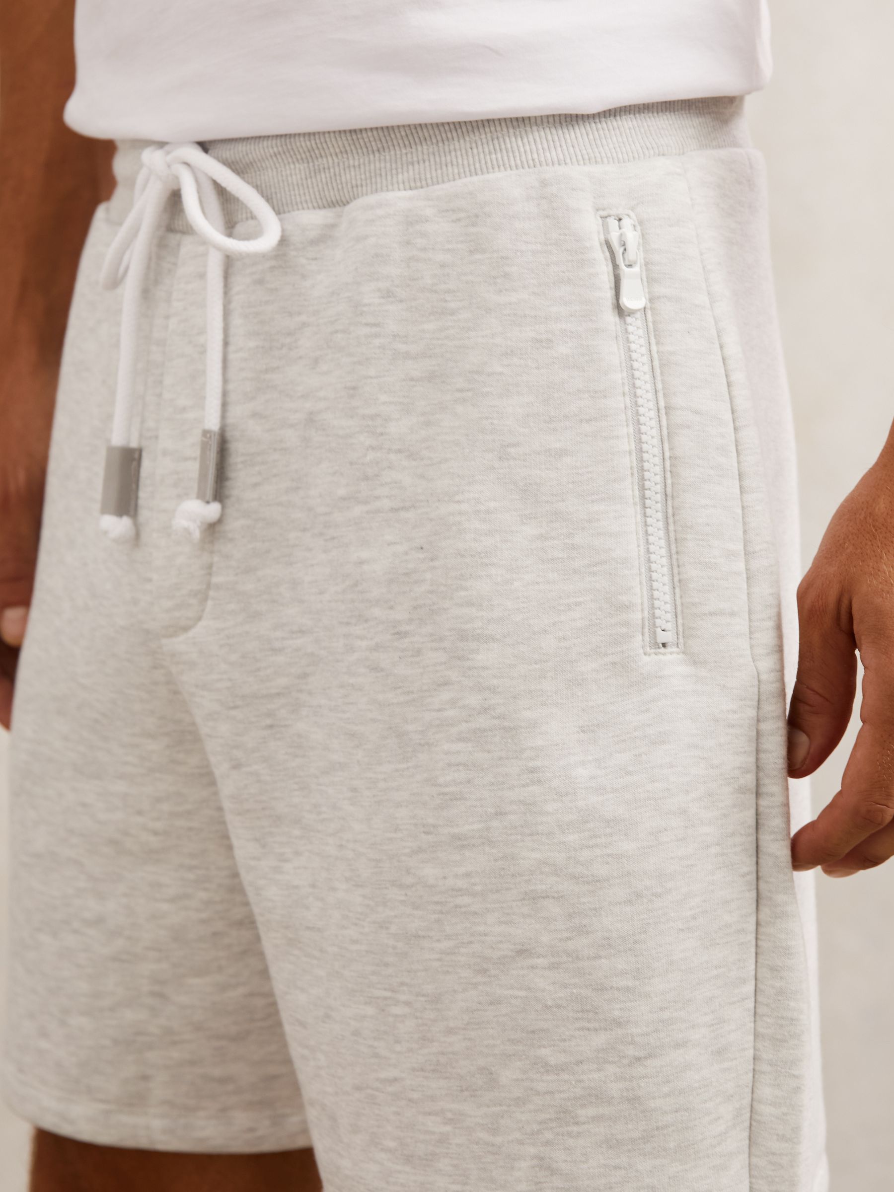 Cotton-Blend Drawstring Shorts in Grey - image 5