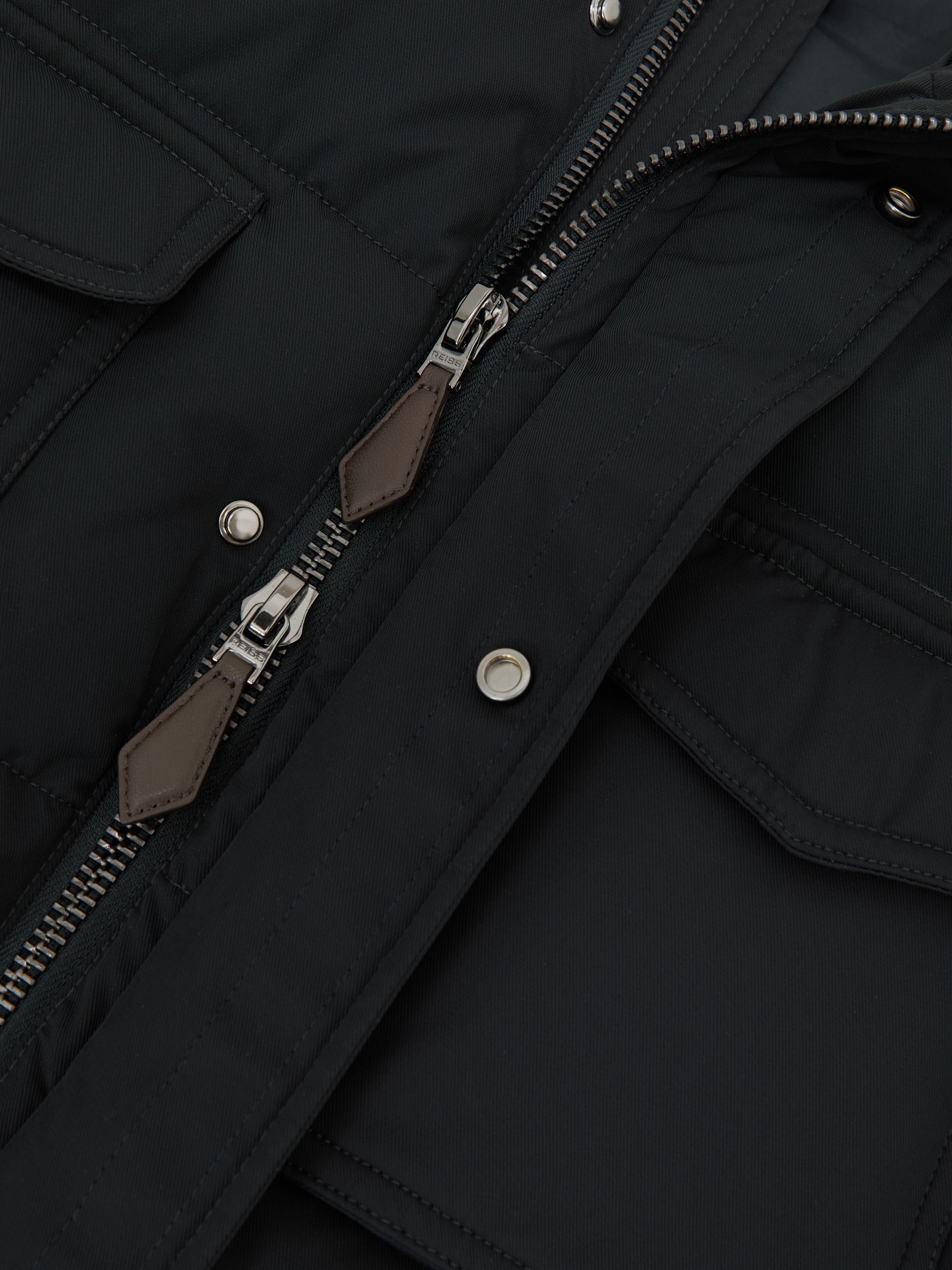 Quilted Four-Pocket Puffer Jacket in Navy - image 5