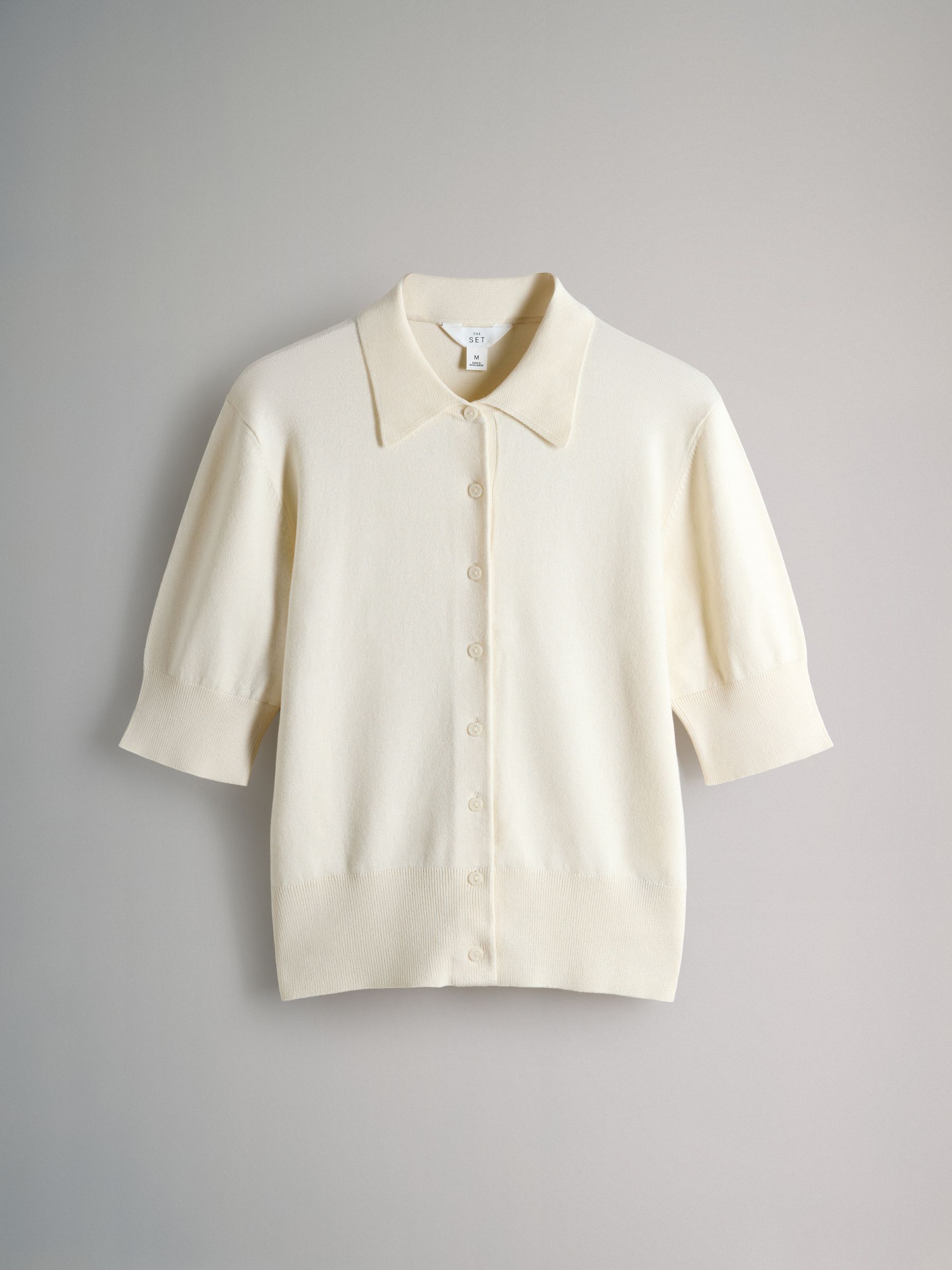 3 Pack Short Sleeve Fine Knit Button Collared Cardigans Chocolate Brown/Neutral Taupe/Cream - Image 5 of 6