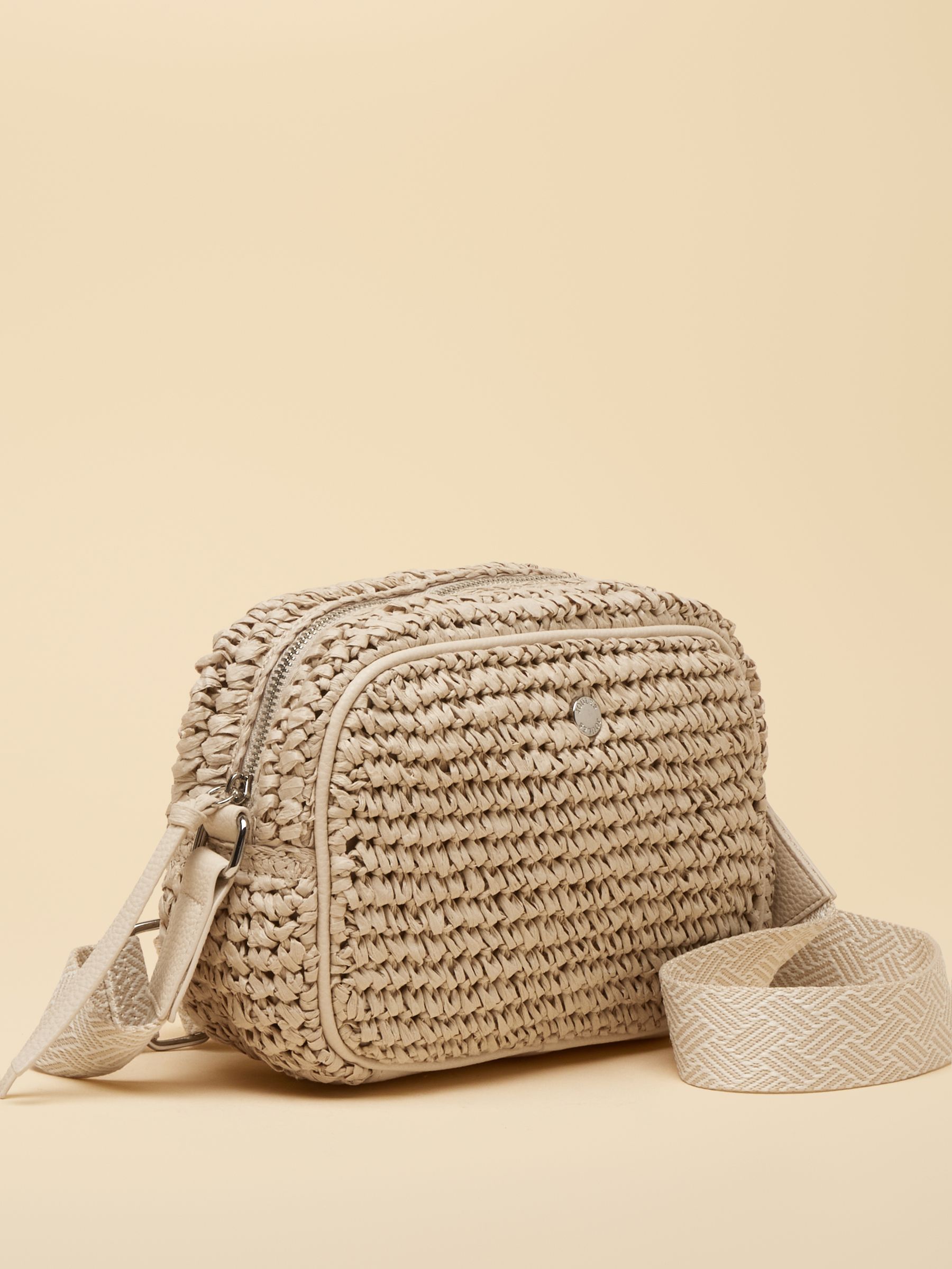 Trent Cream Straw Adjustable Cross Body Bag - Image 5 of 8
