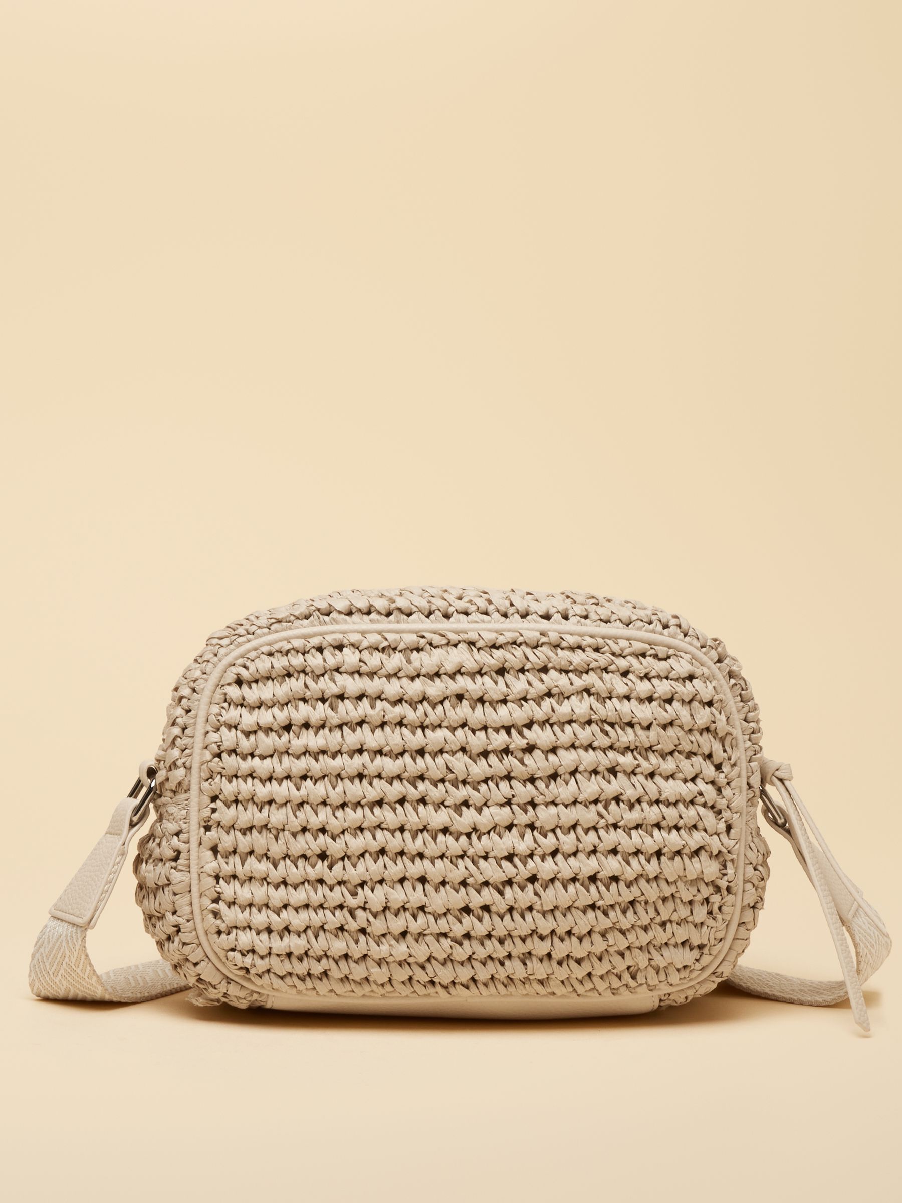 Trent Cream Straw Adjustable Cross Body Bag - Image 6 of 8