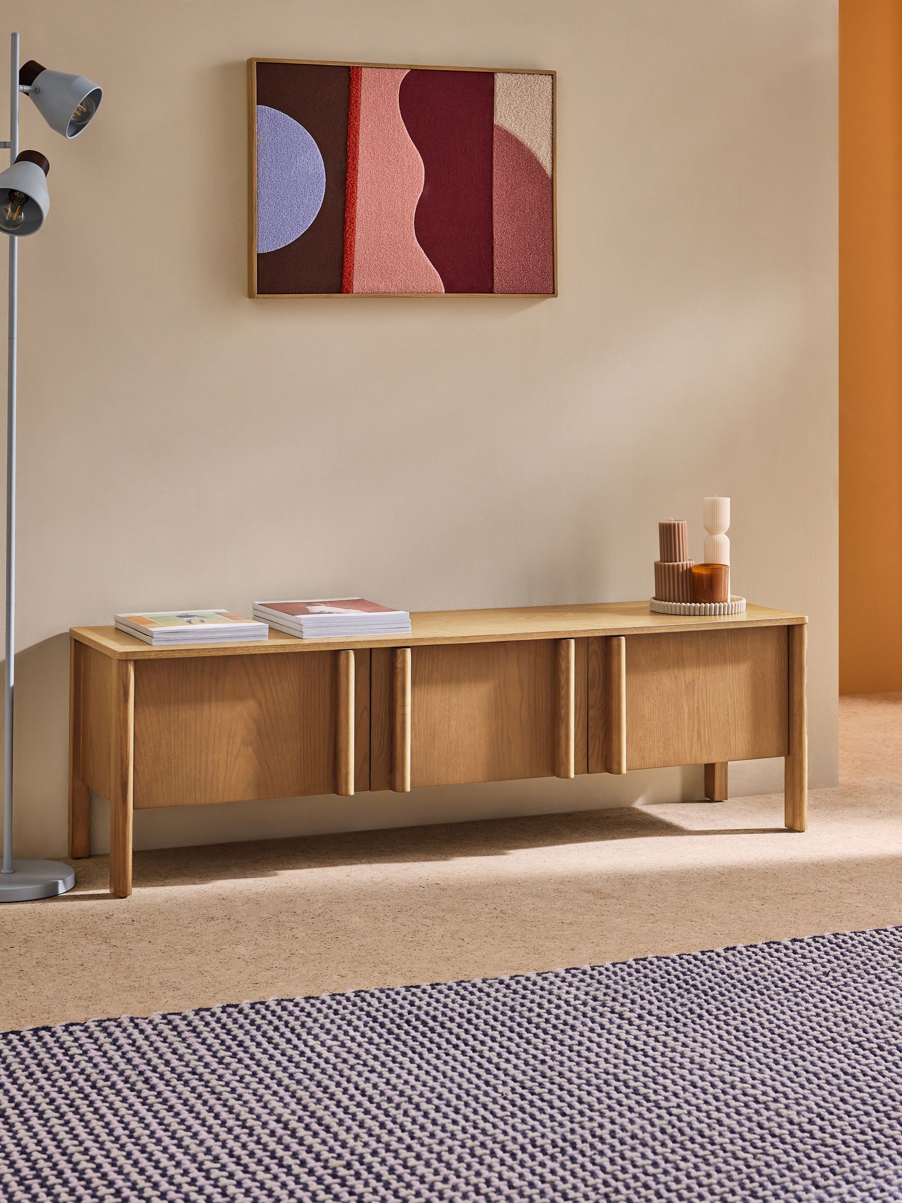 Reeve Up to 55 Inch Wide TV Unit in Oak - Image 1 of 6