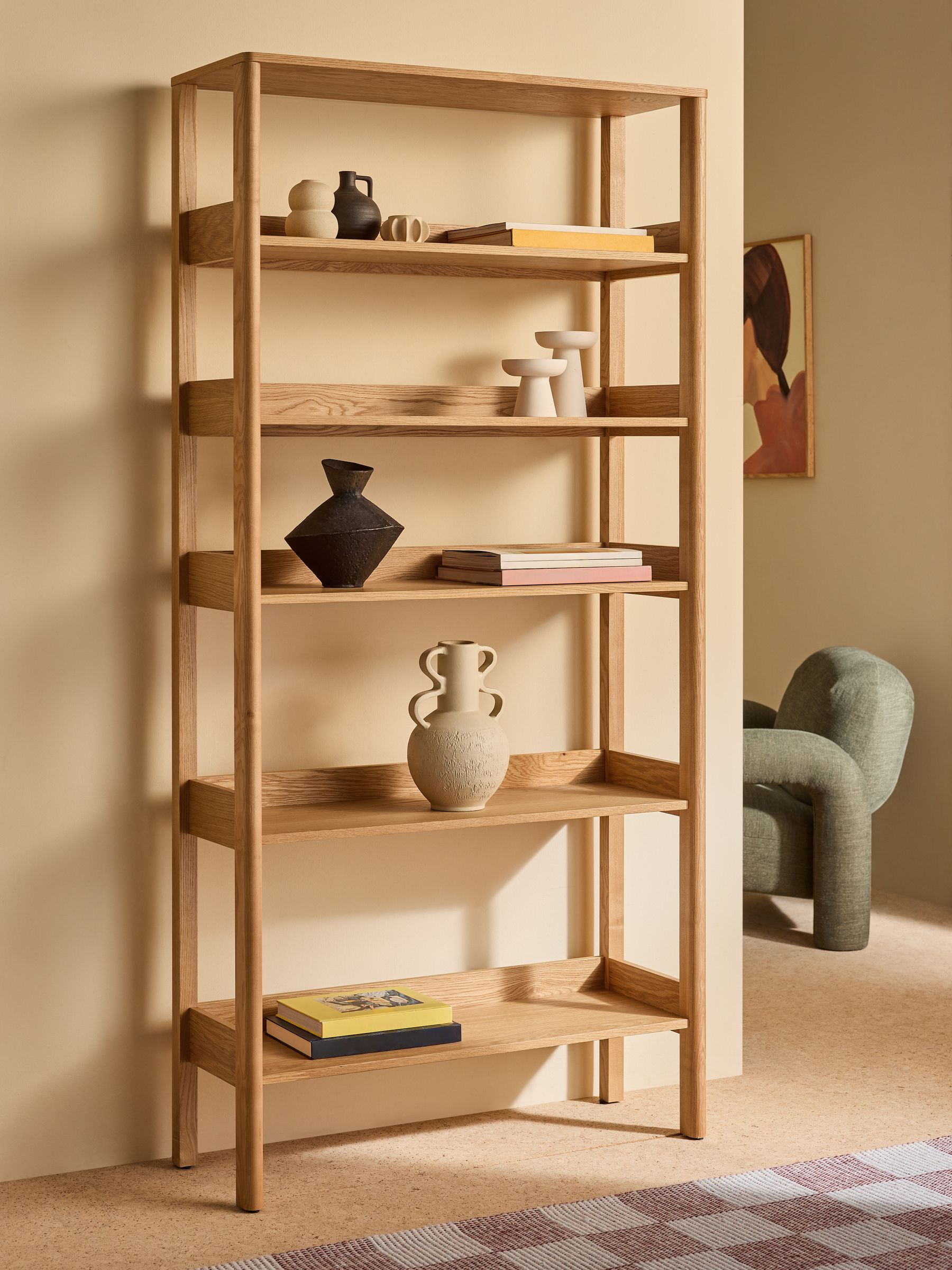 Reeve Shelving Unit in Oak - Image 1 of 6 Reeve Shelving Unit in Oak - Image 1 of 6