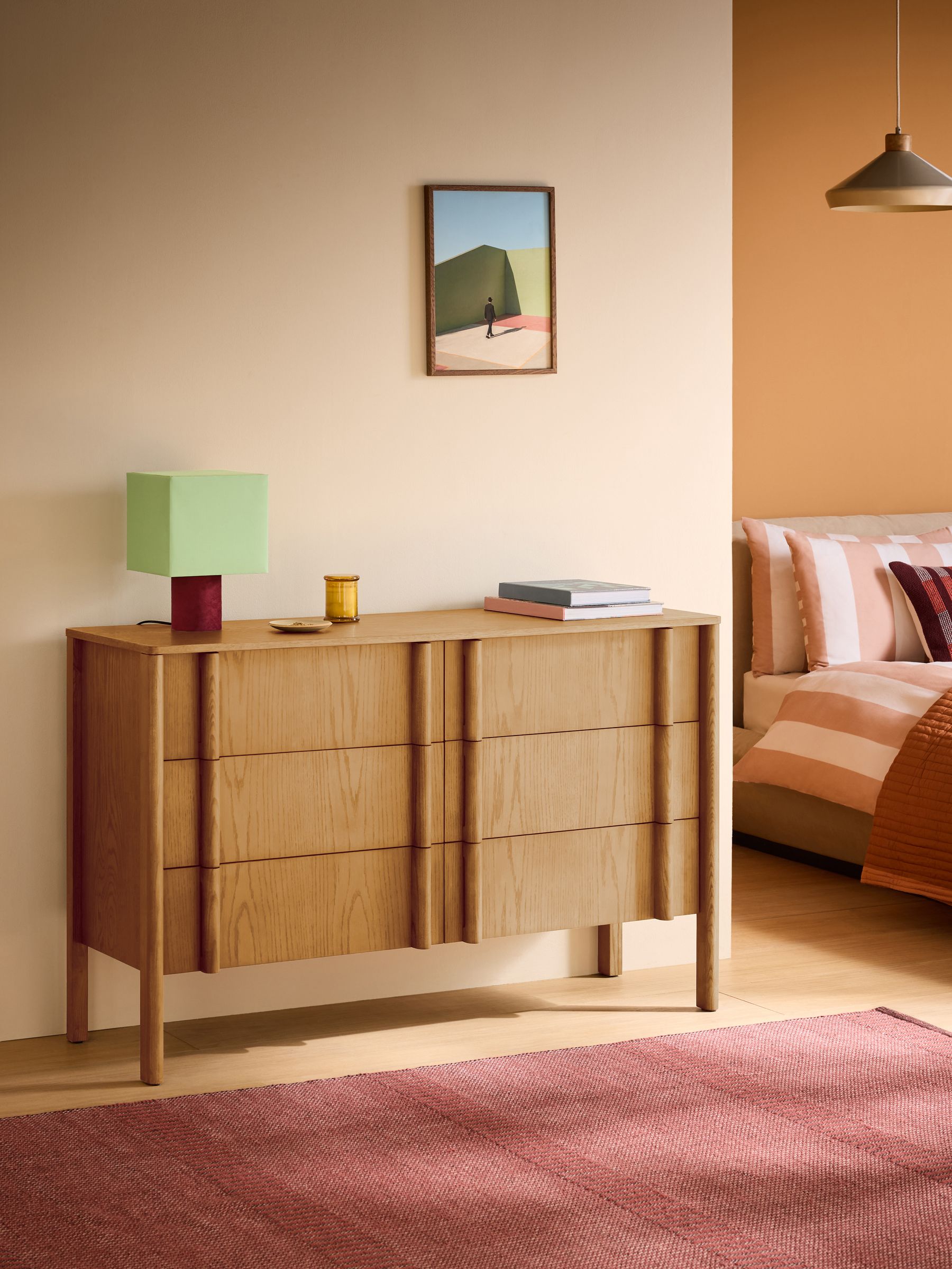 Reeve 6 Drawer 4 Drawer Chest in Oak - Image 1 of 6 Reeve 6 Drawer 4 Drawer Chest in Oak - Image 1 of 6