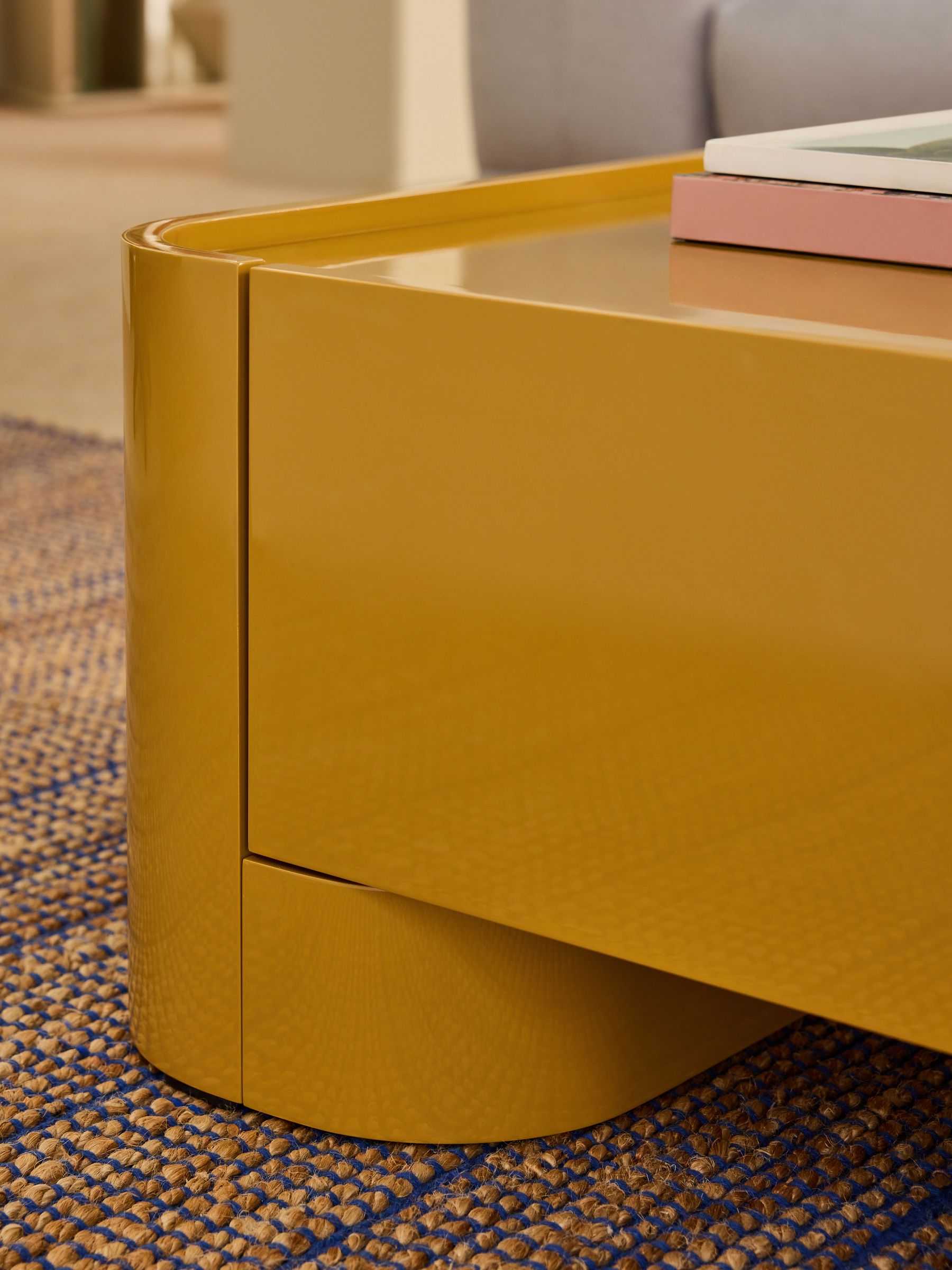 Kain Storage Coffee Table in Cumin Yellow Gloss - Image 3 of 5