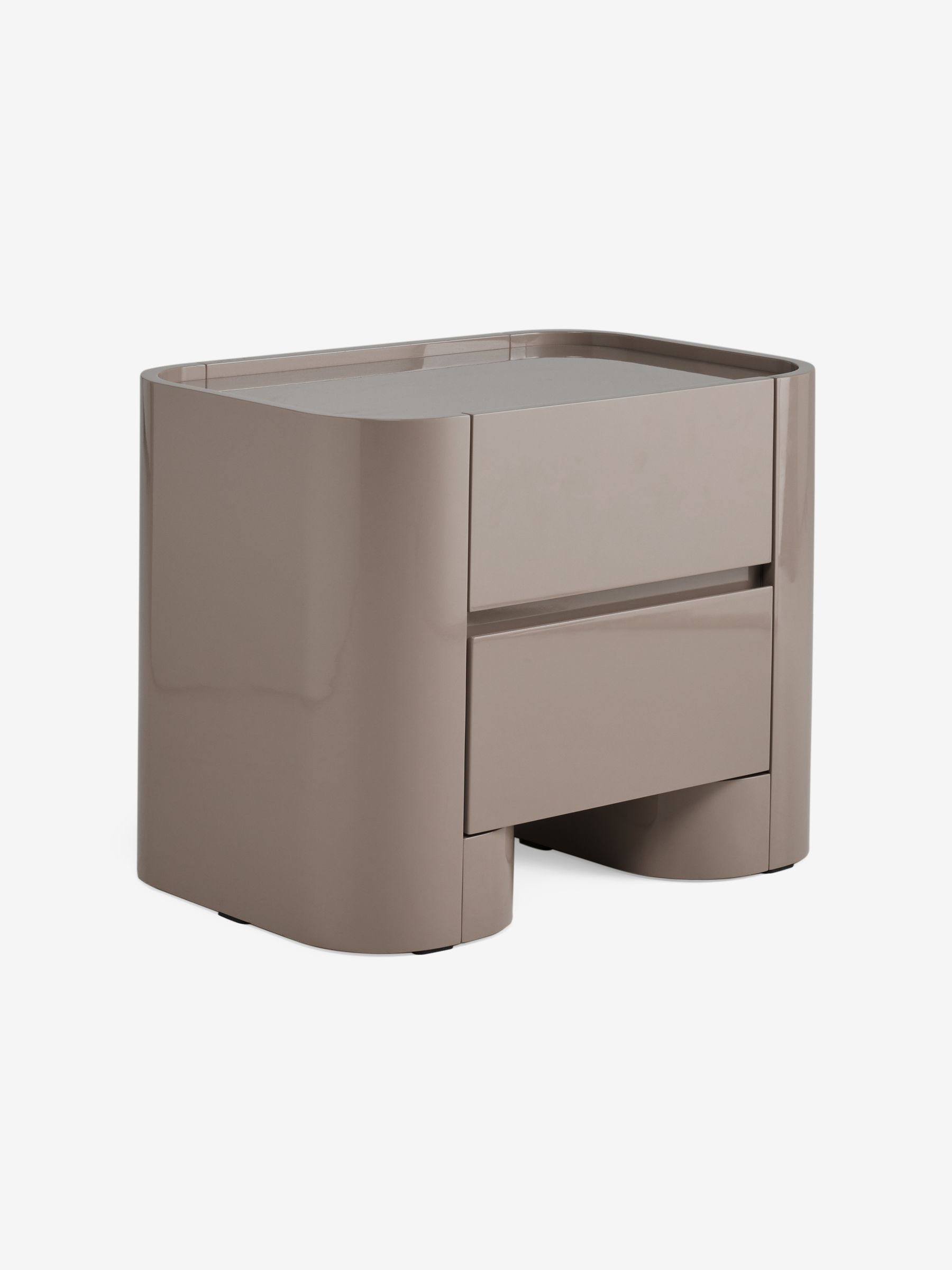 Kain Bedside Table in Mushroom Grey Gloss - Image 5 of 5