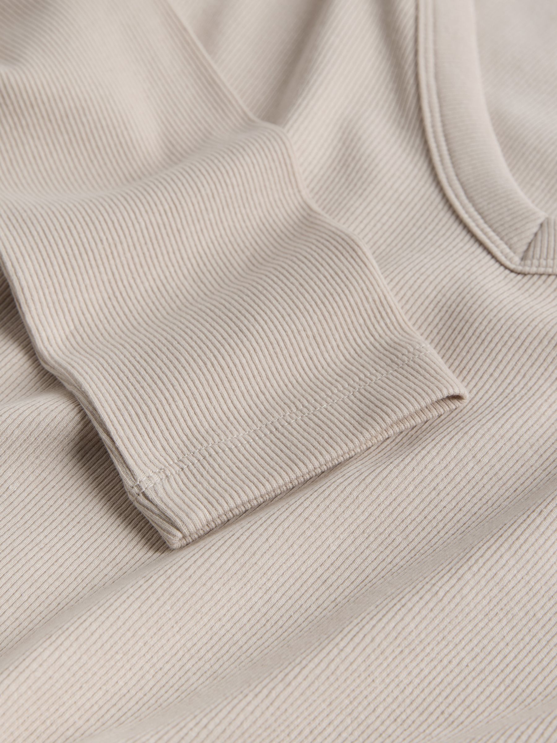 5 Pack Long Sleeve V-Neck Ribbed T-Shirts Brown/Black/White/Neutral - Image 6 of 6