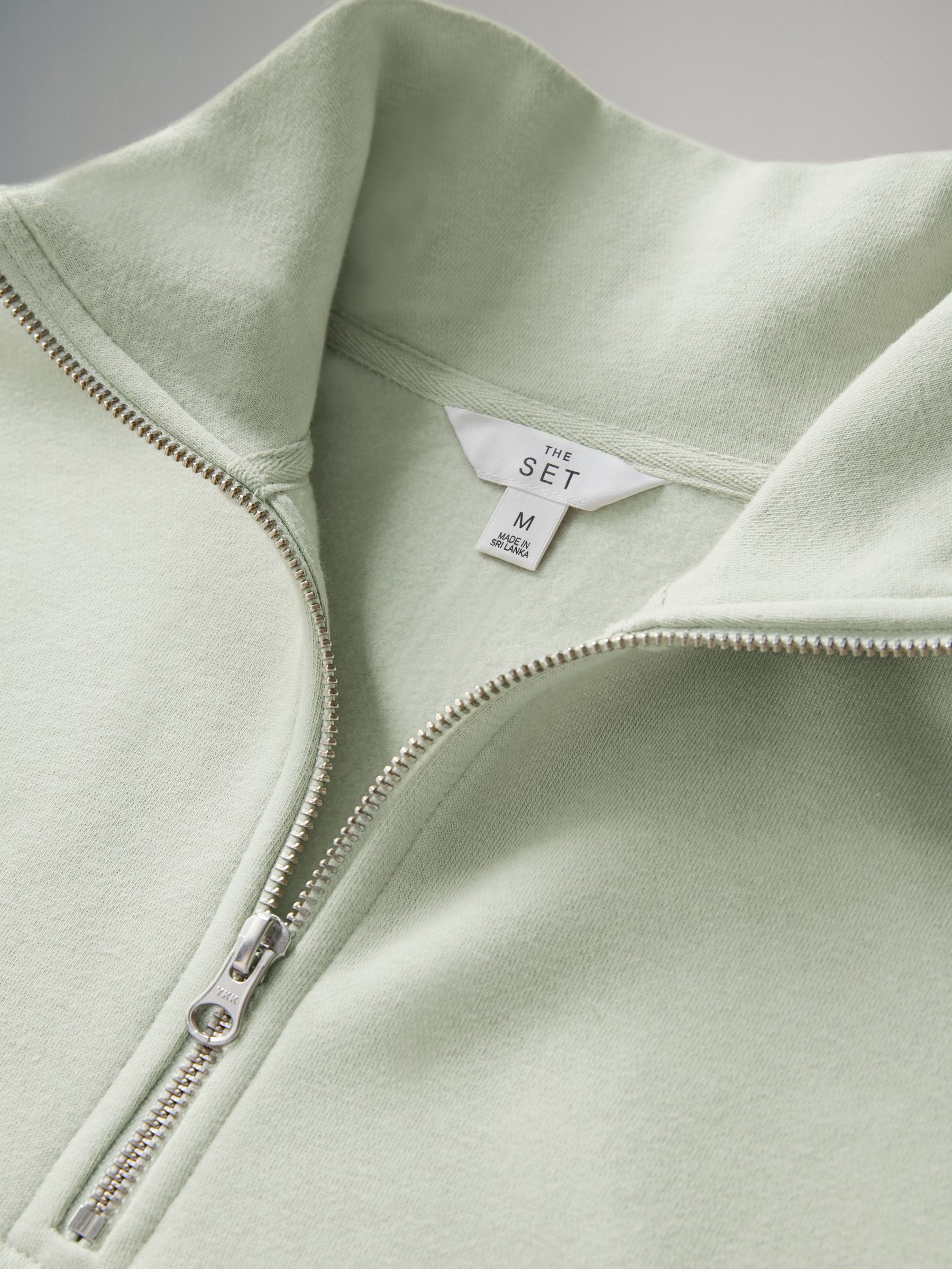 Light Green 2 Pack Quarter Zip Funnel Neck Jumper and Wide Leg Jogger Set - Image 4 of 5