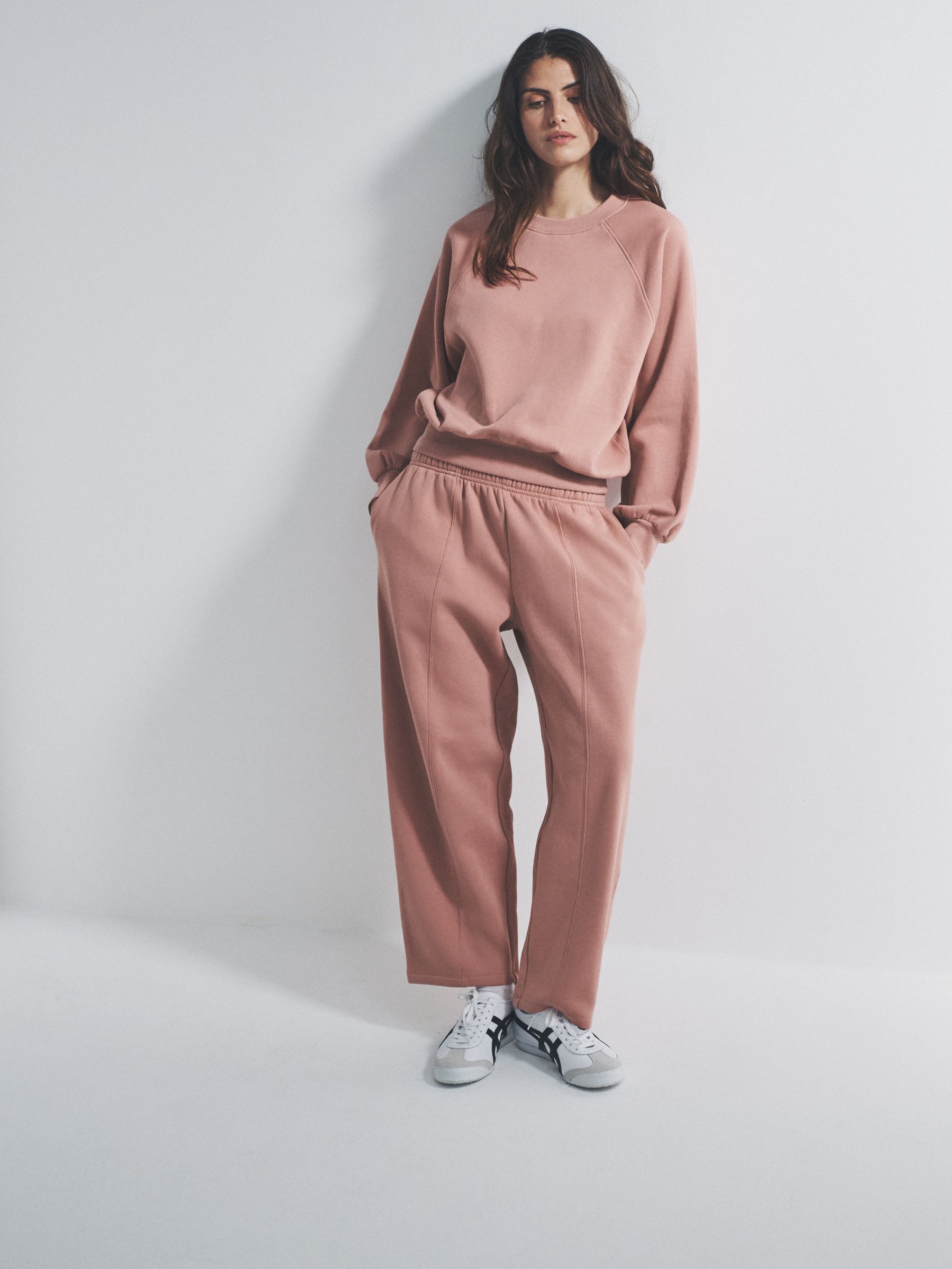 Pink Oversized Raglan Sweatshirt and Barrel Leg Jogger Co-Ord Set - Image 3 of 6