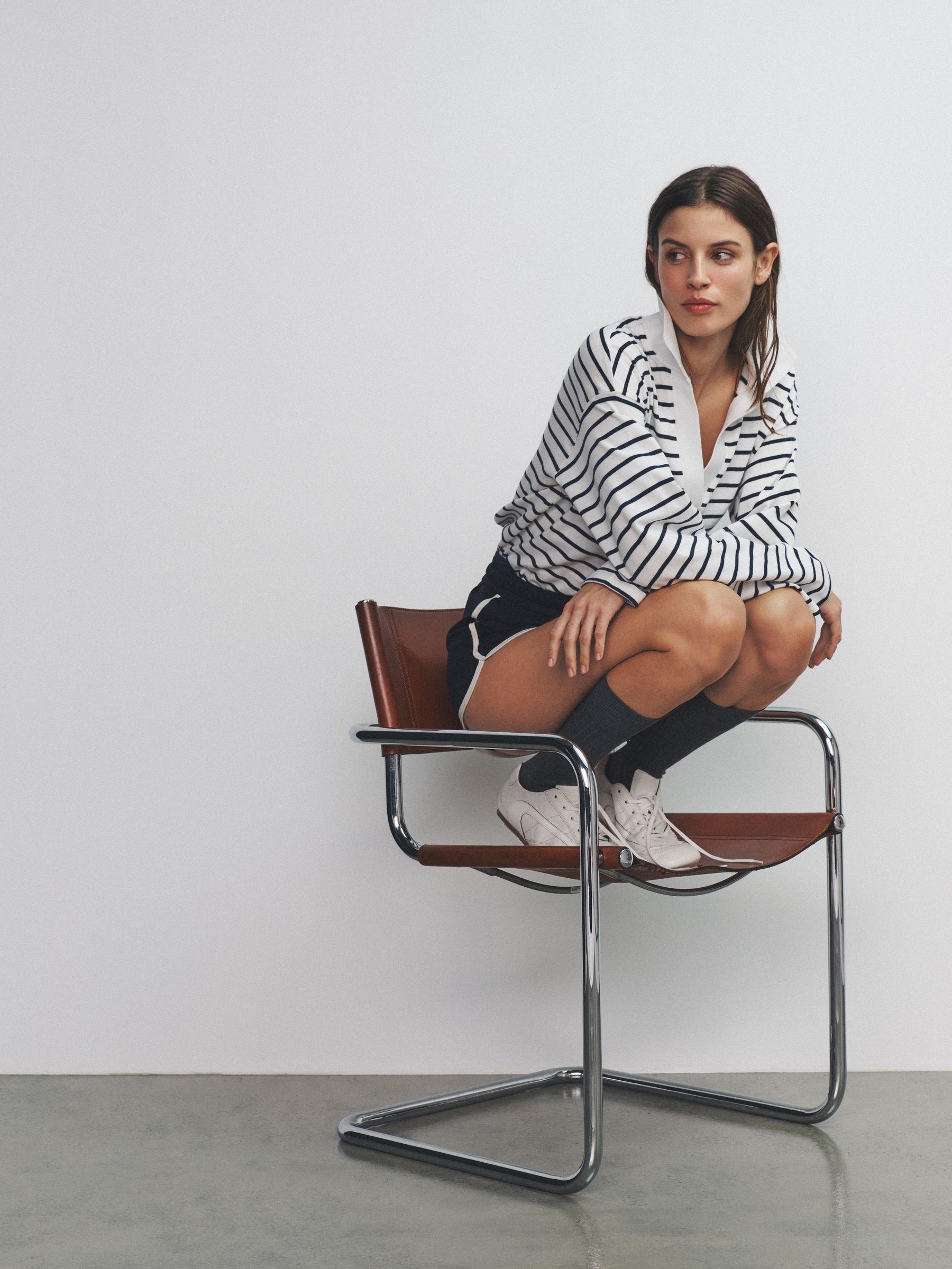 Navy/Stone/Stripe 3 Pack Long Sleeve Heavyweight Rugby T-Shirts - Image 3 of 6