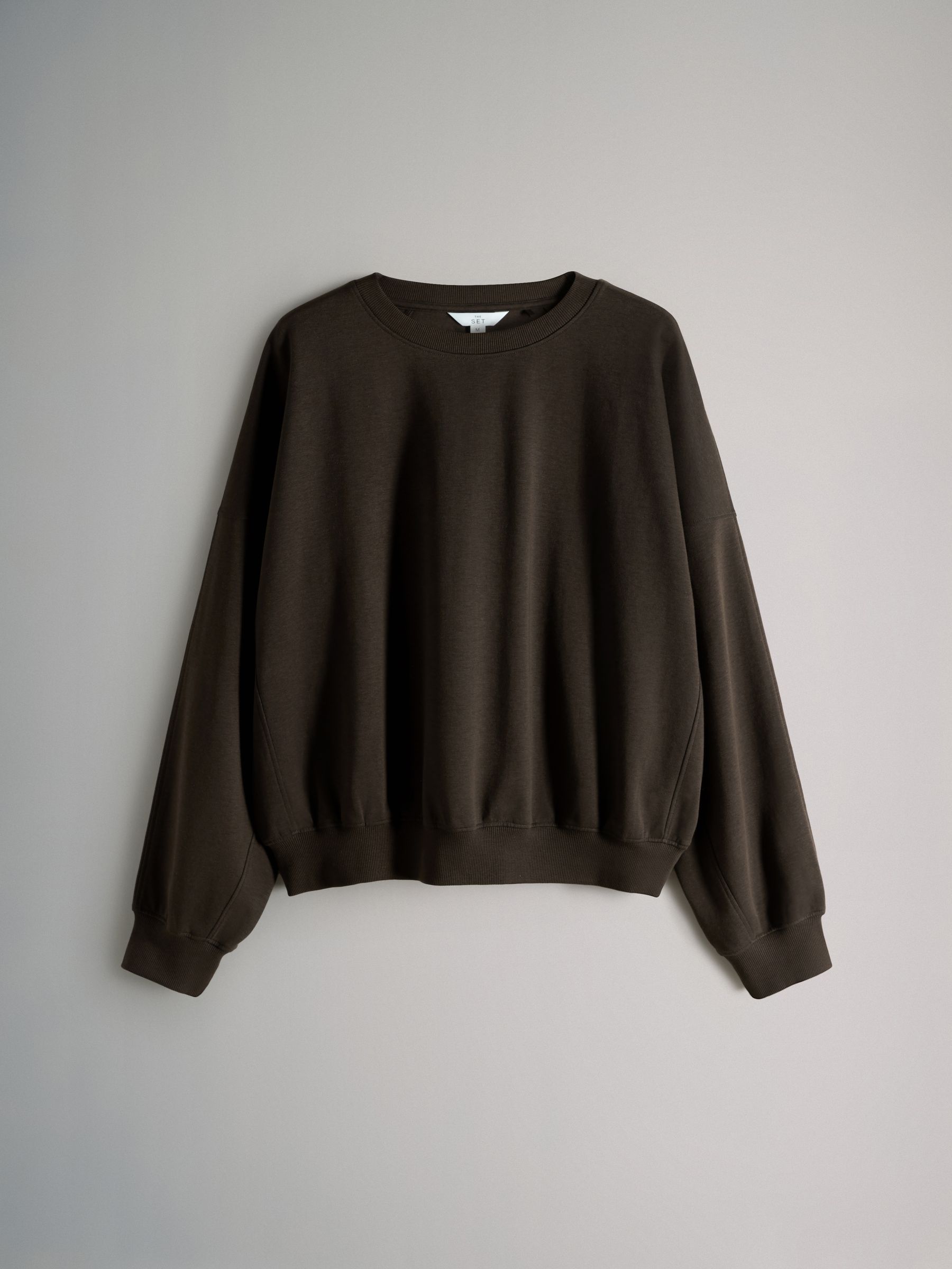 2 Pack Relaxed Crew Sweatshirt Chocolate Brown/Cream - Image 3 of 5