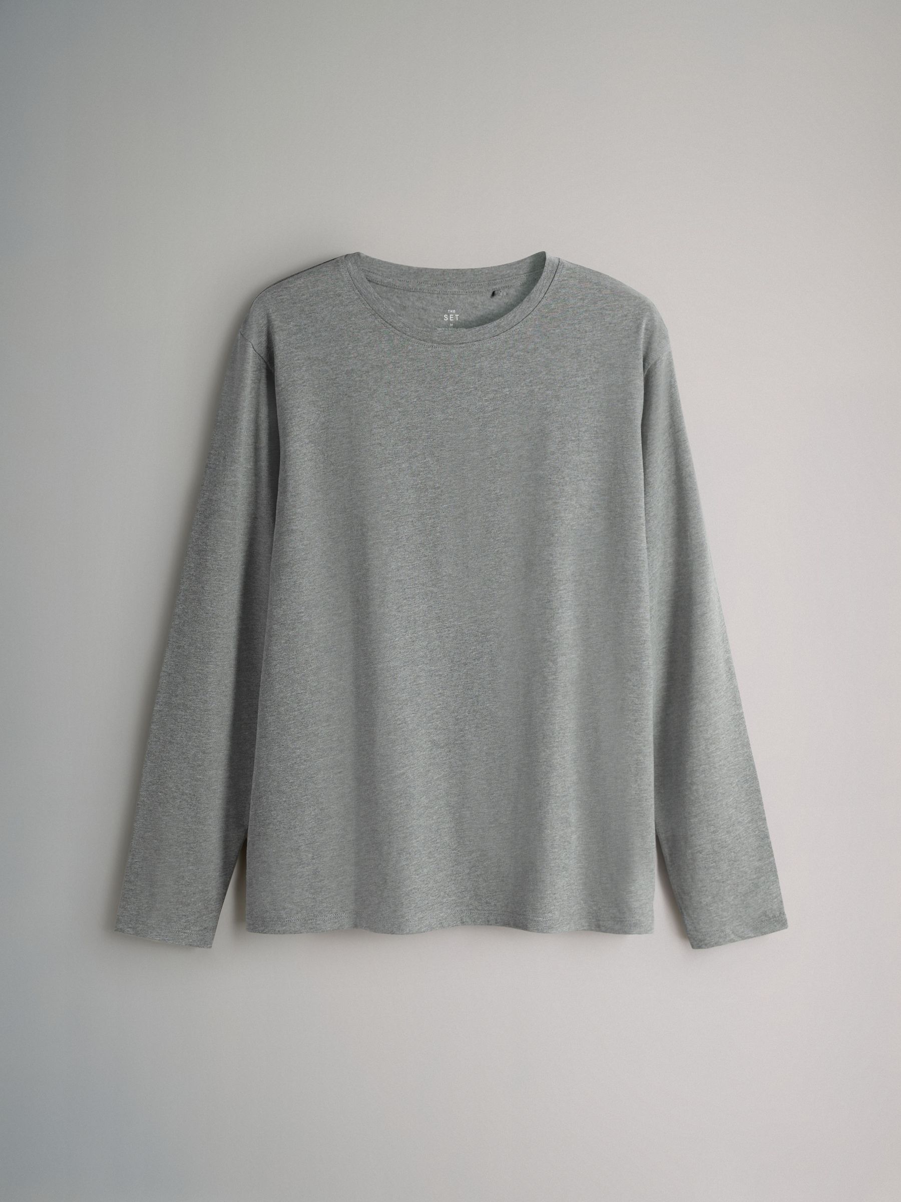 Black/Brown/Taupe/Pink/Light Pink/Cream/White 7 Pack Essential Long Sleeve T-Shirts - Image 2 of 6