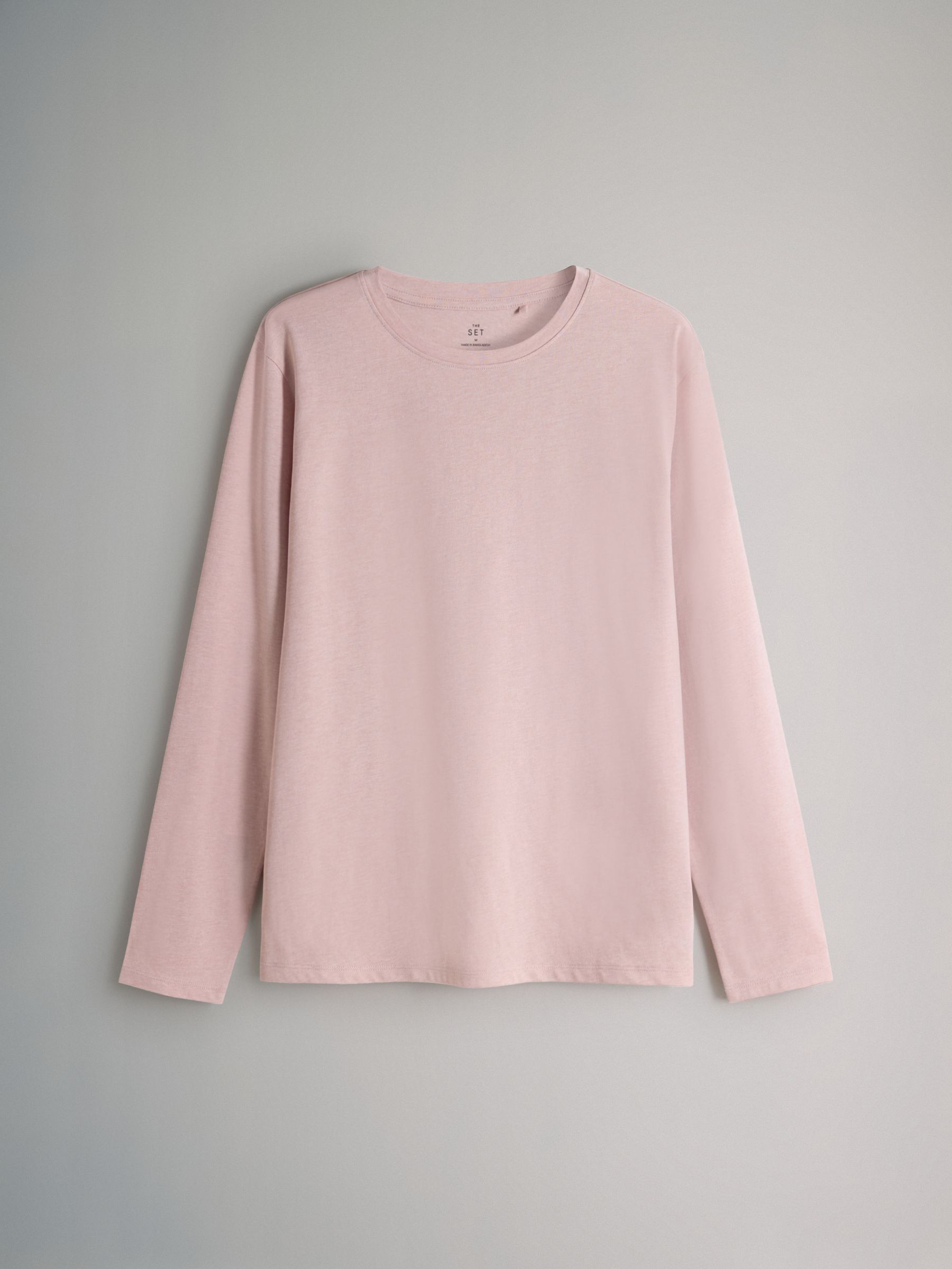 Black/Brown/Taupe/Pink/Light Pink/Cream/White 7 Pack Essential Long Sleeve T-Shirts - Image 3 of 6