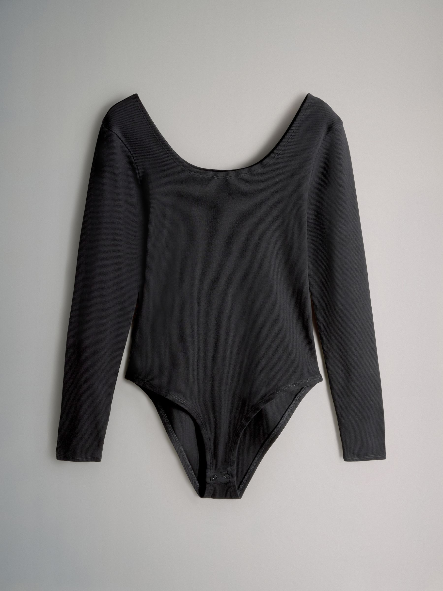 3 Pack Ribbed Long Sleeve Bodysuits Black/Chocolate/Cream - Image 2 of 6