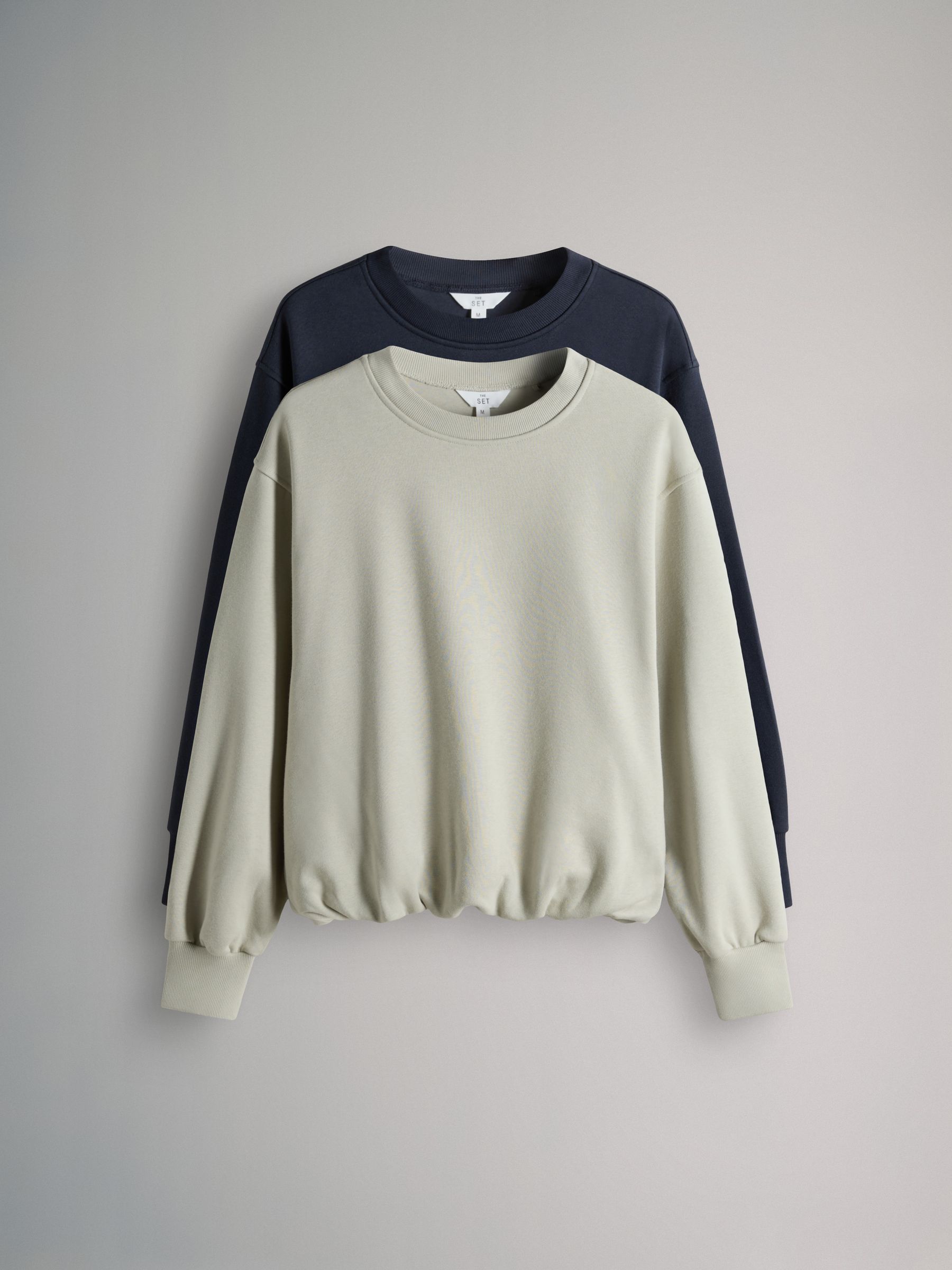 Navy/Sage Green 2 Pack Bubble Hem Sweatshirts - Image 1 of 5