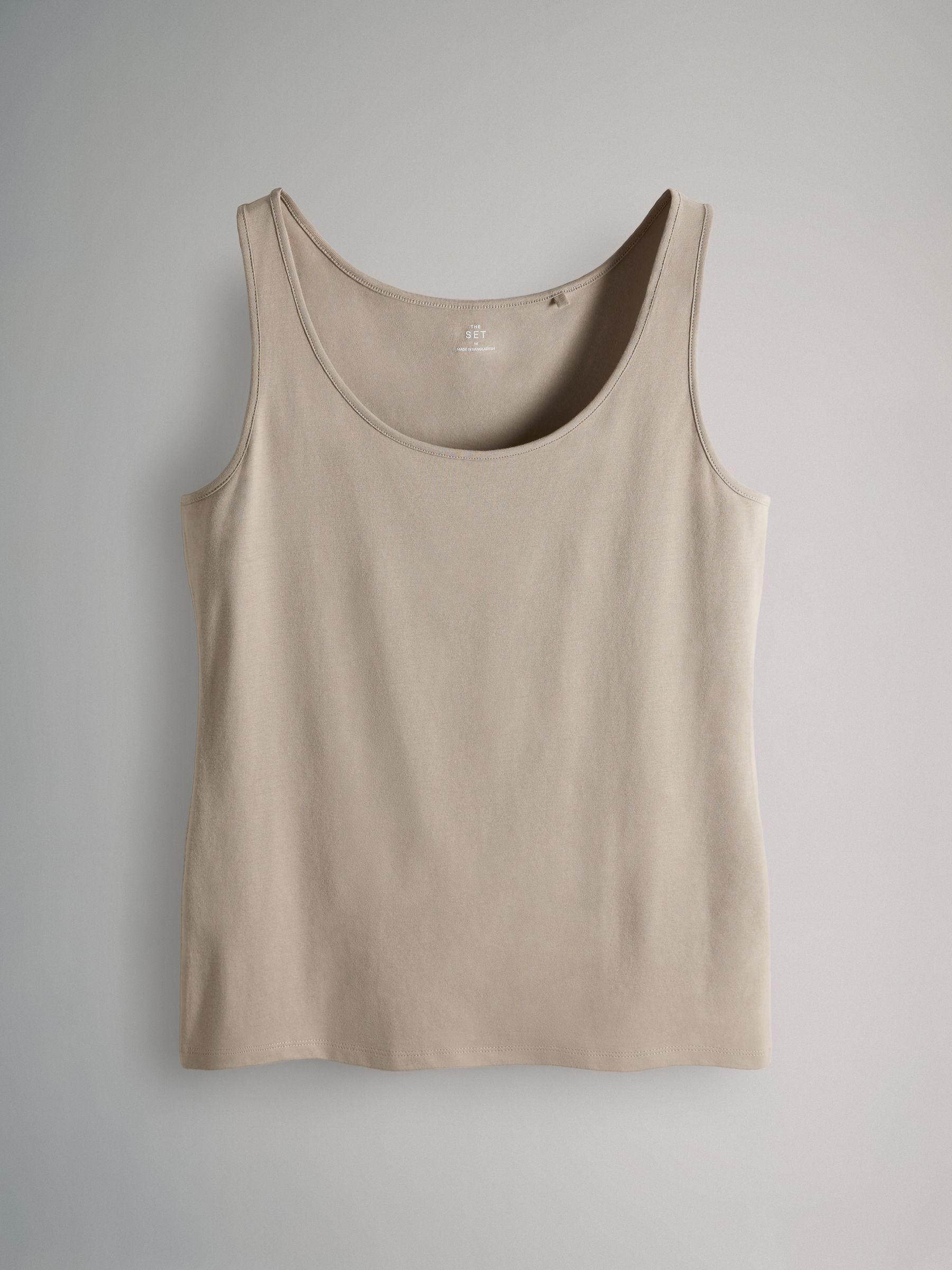 Black/White/Brown/Light Brown/Cream/White 7 Pack Scoop Neck Vests - Image 5 of 6