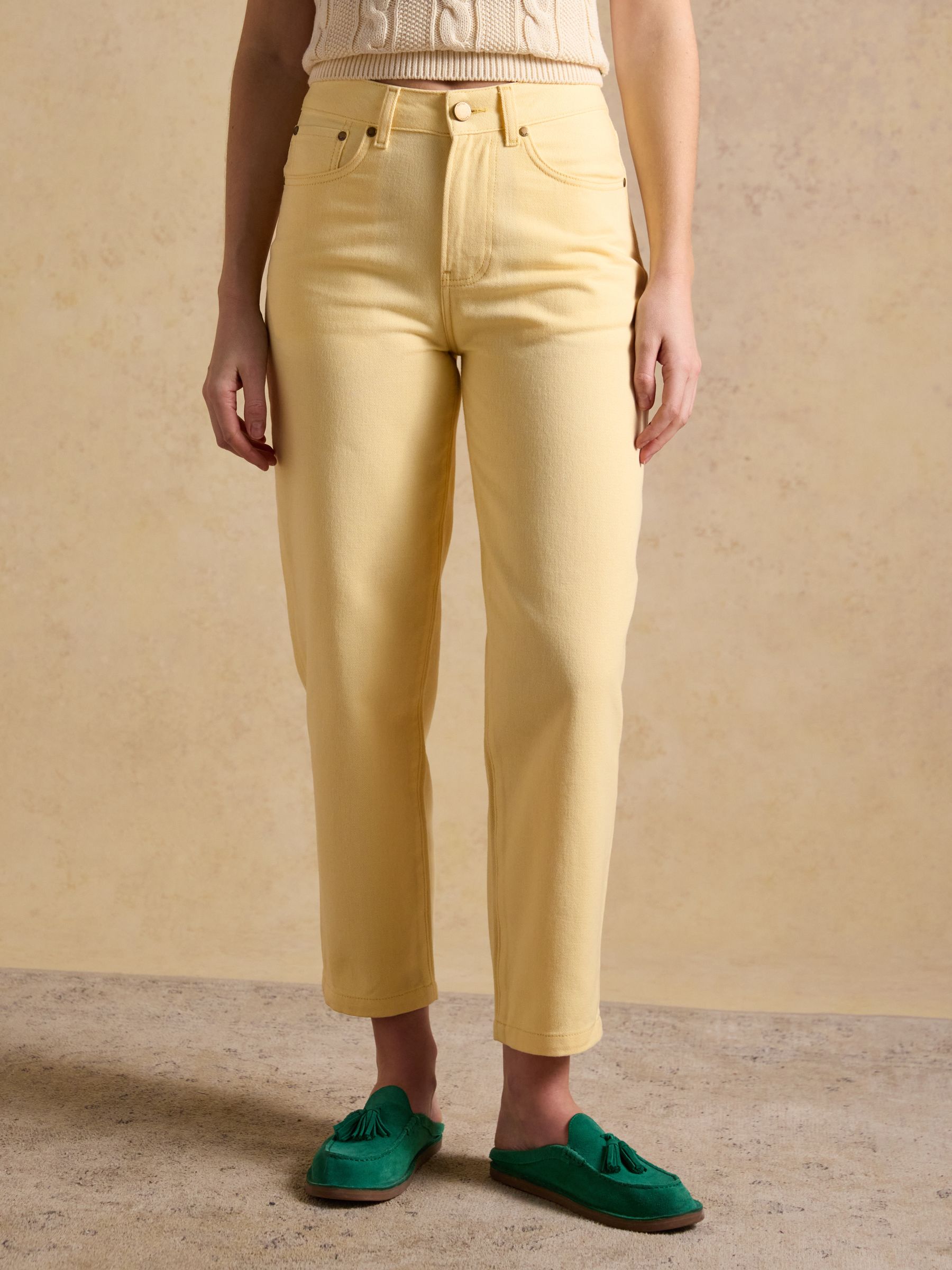 Yellow High-Waisted Tapered Fit Jeans - Image 1 of 7