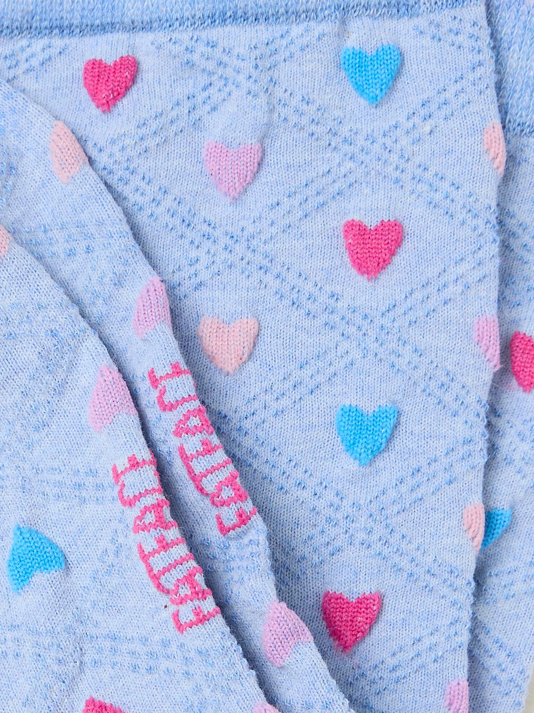 Blue Textured Heart Socks - Image 2 of 2