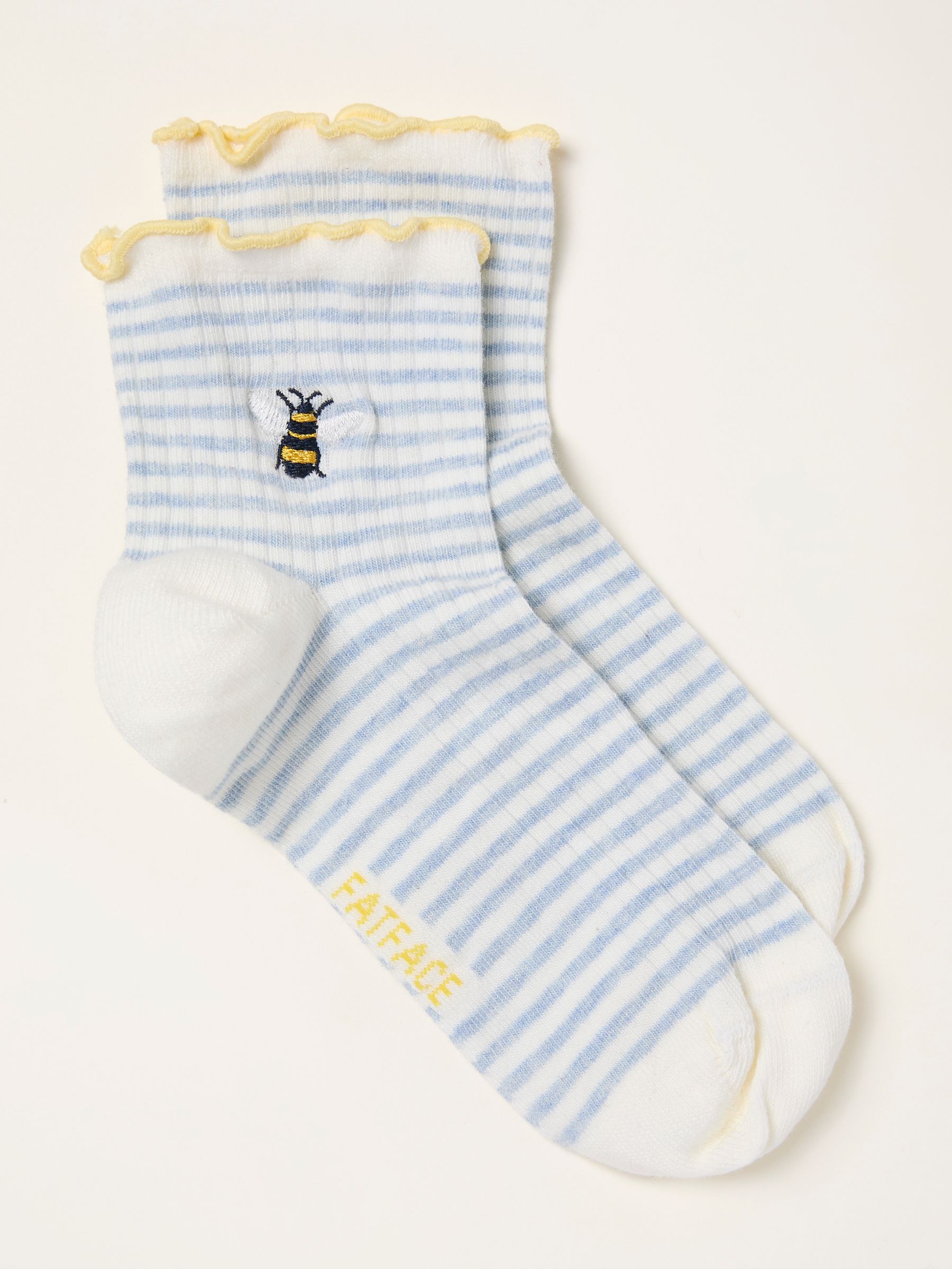 Grey Embroidered Bee Socks - Image 1 of 2