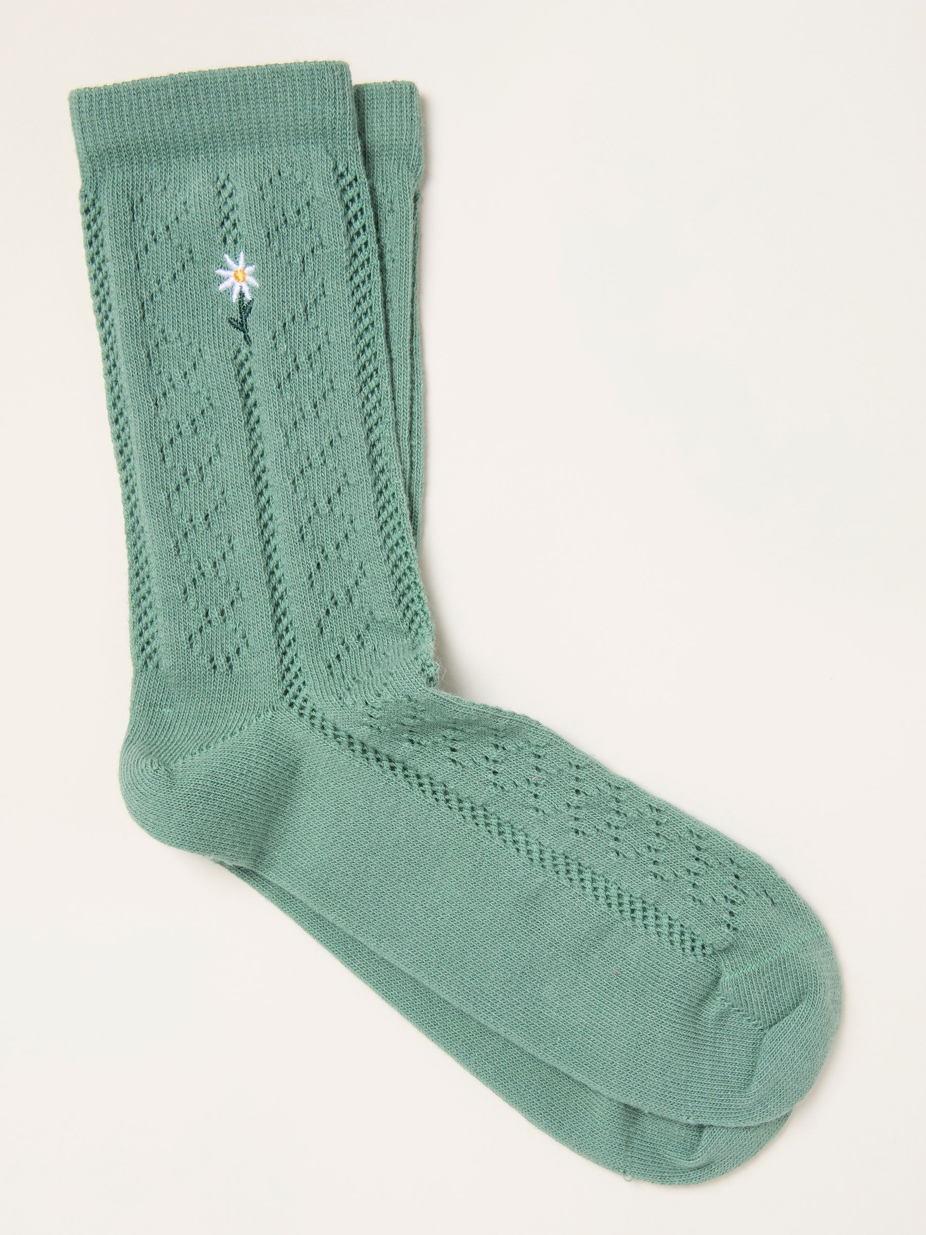 Green Floral Pointelle Socks - Image 1 of 2