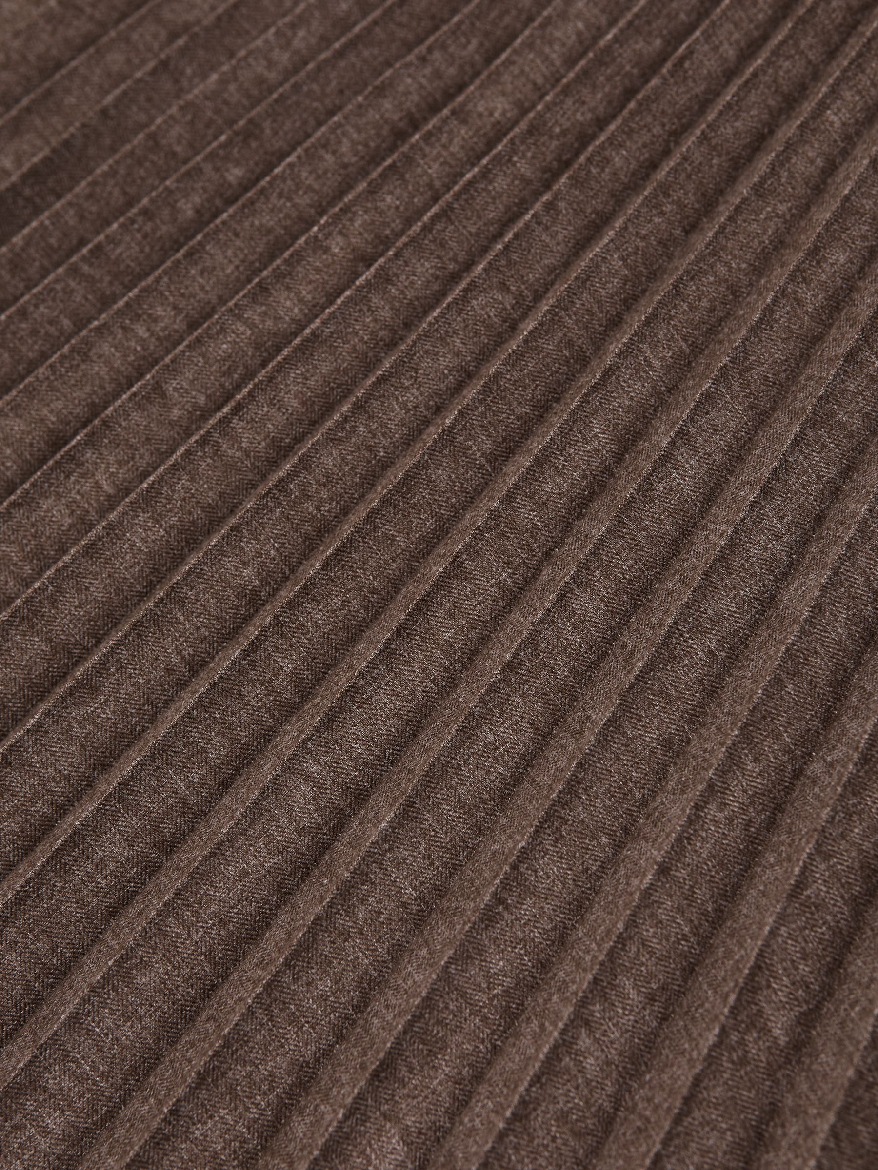 Pleated Midi Skirt in Mocha Brown - image 3