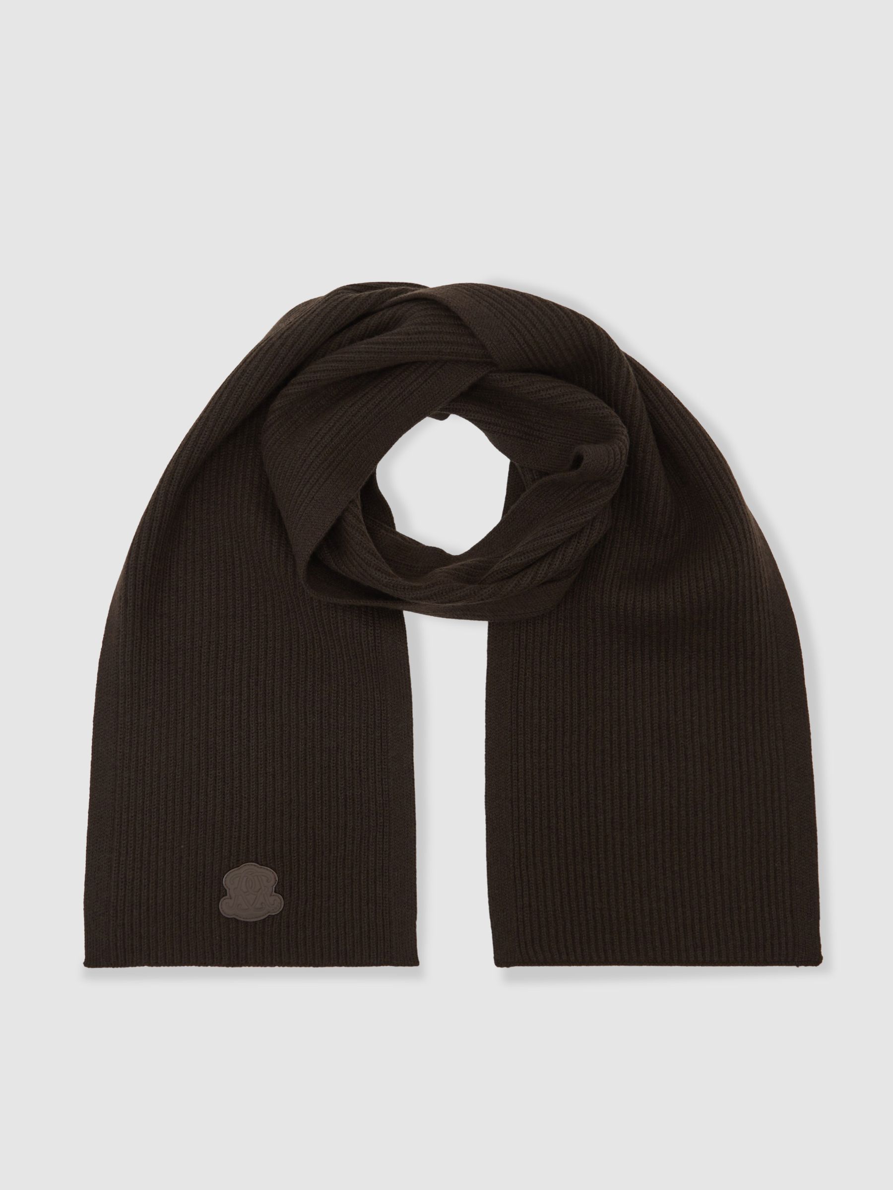 Monogram Applique Wool Scarf in Brown - image 4