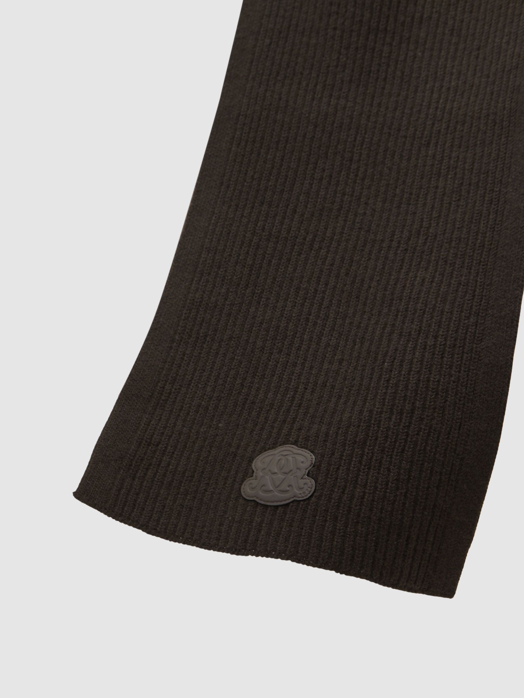 Monogram Applique Wool Scarf in Brown - image 3