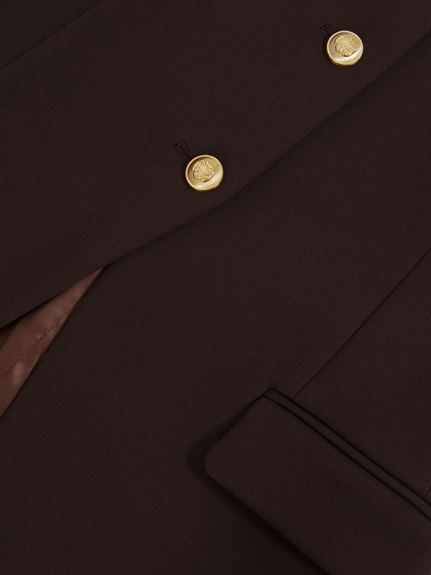 Longline Button-Through Waistcoat in Chocolate Brown - Image 7 of 7