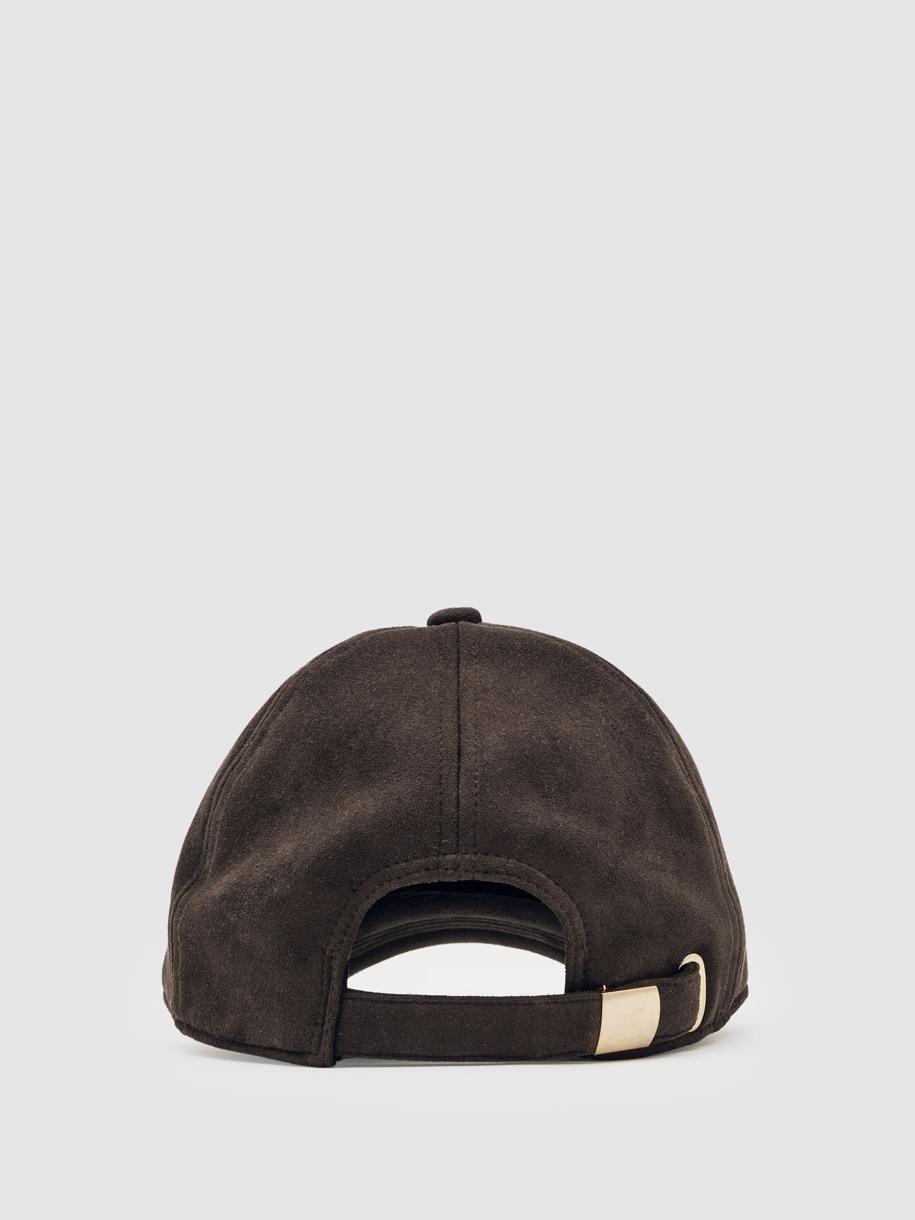 Faux Suede Baseball-Style Cap in Chocolate - Image 4 of 5