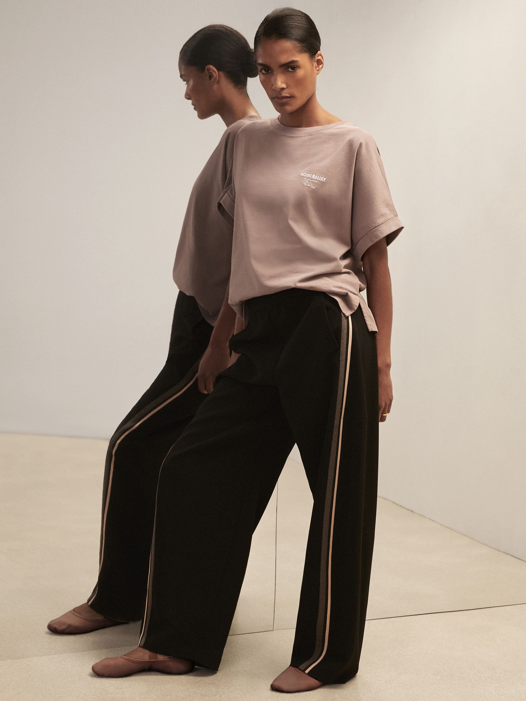 Reiss | Royal Ballet Stripe Trousers in Black - Image 1 of 6