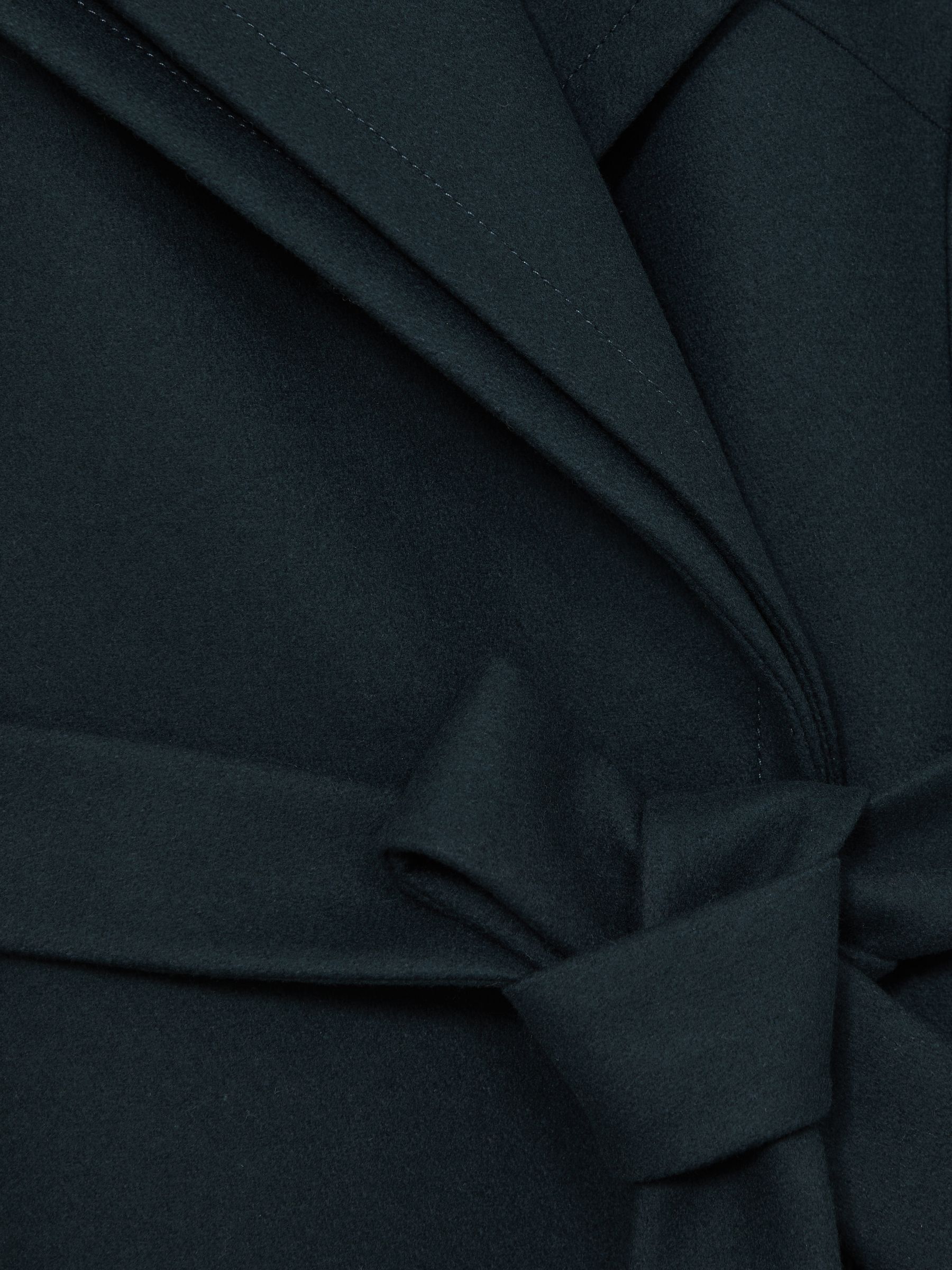 Wool-Blend Double-Lapel Belted Coat With Cashmere in Teal - image 3