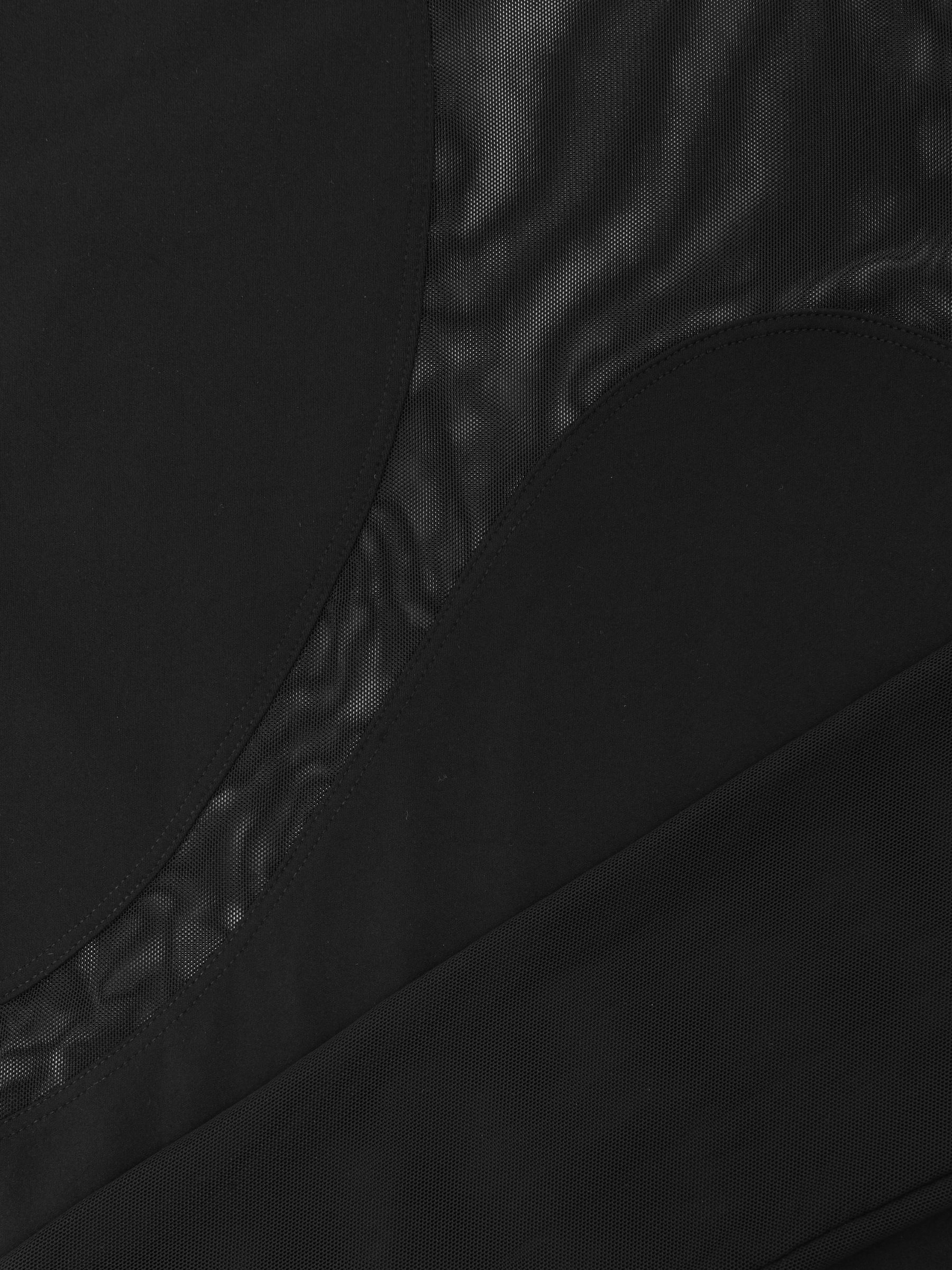Cut-Out Mesh-Panel Bodysuit in Black - image 3