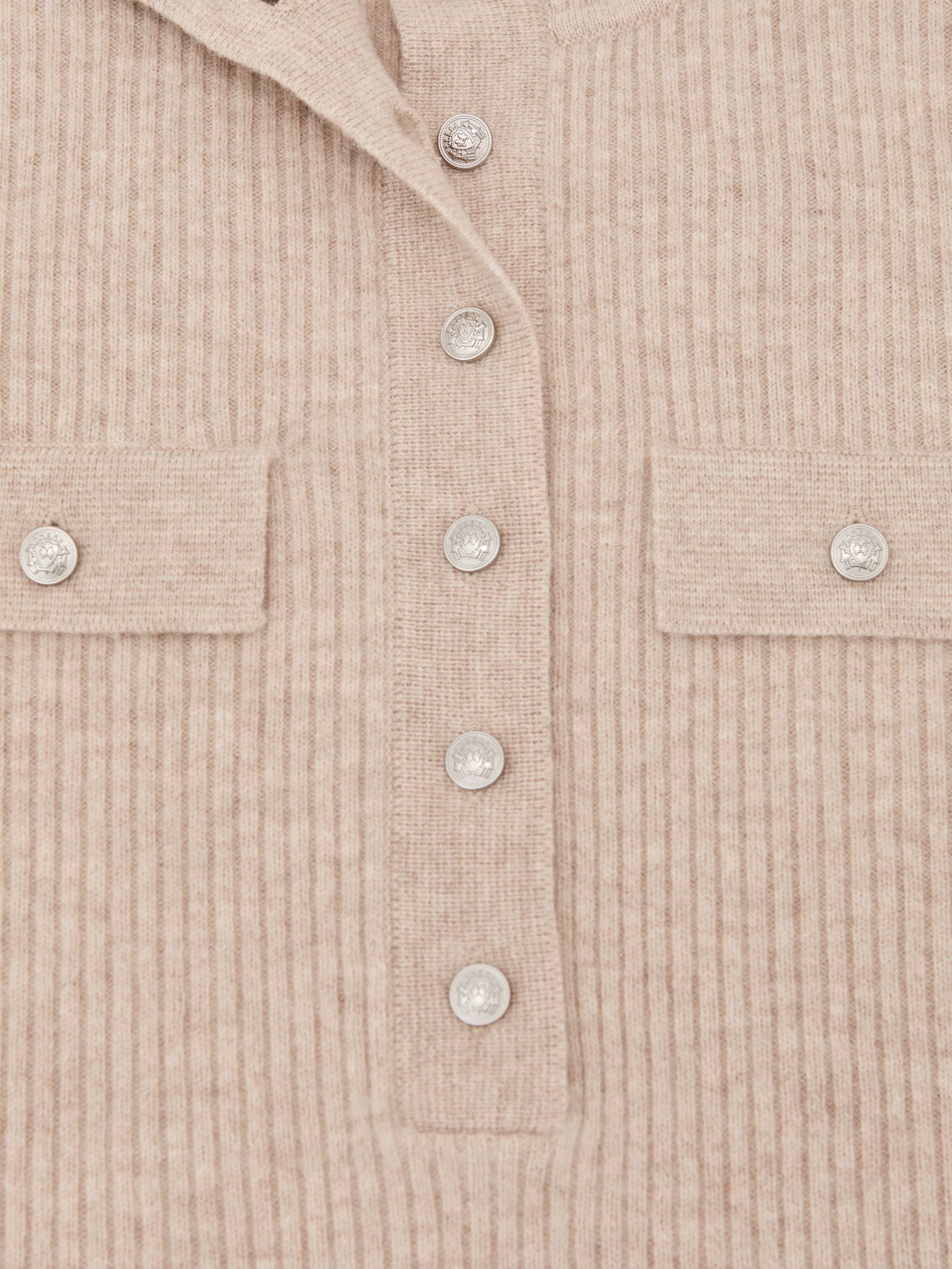Wool Funnel-Neck Half-Button Jumper in Neutral - image 3