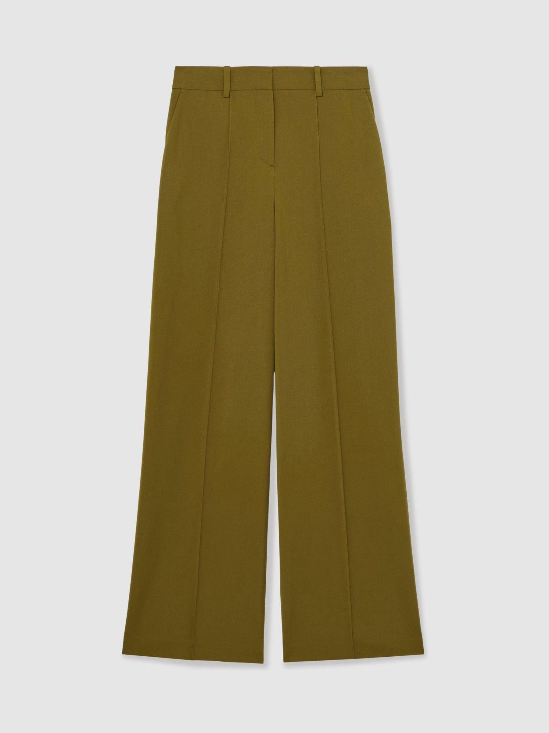 Petite Wide-Leg Pintuck Trousers in Green - Image 2 of 7
