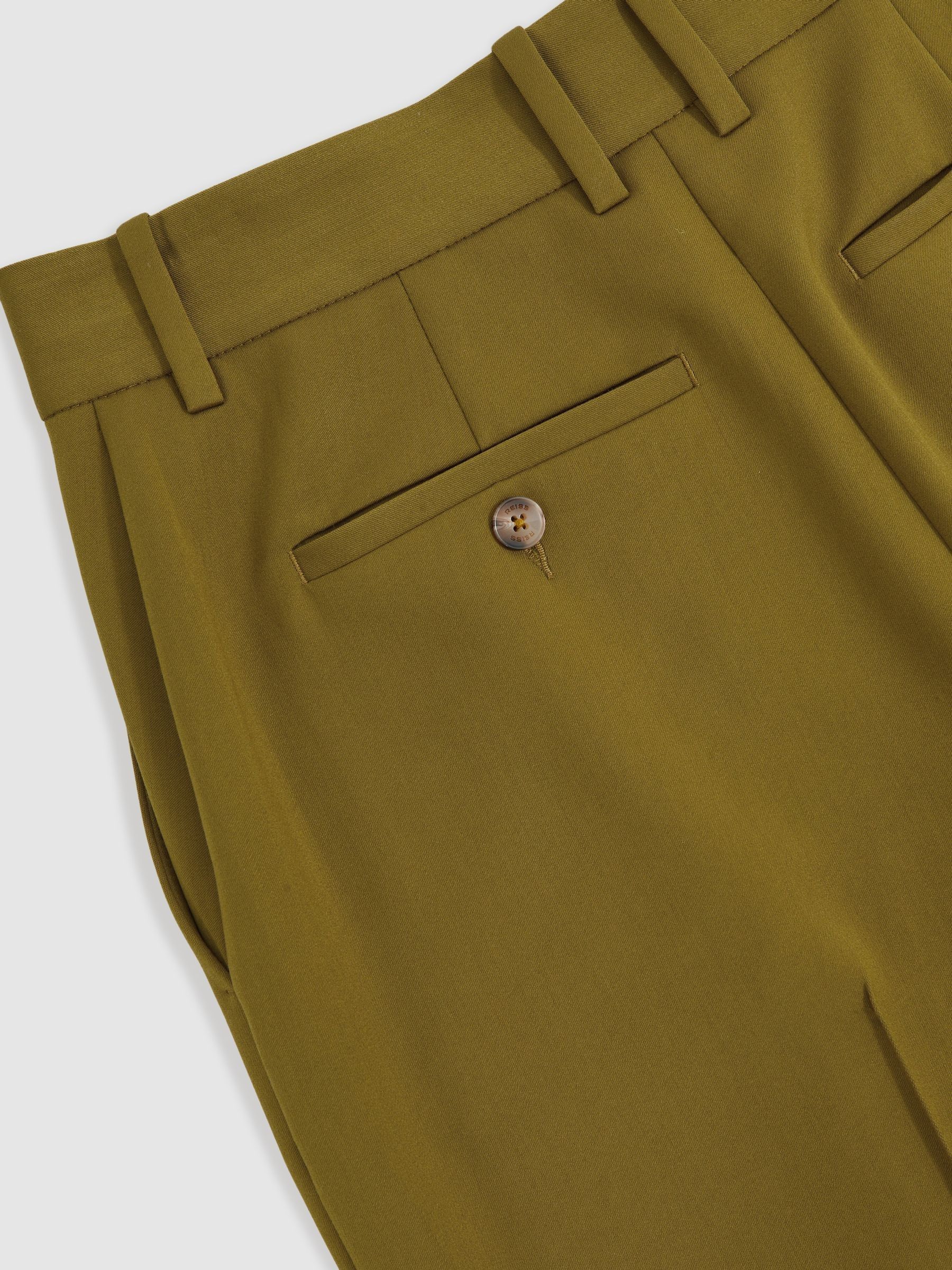 Petite Wide-Leg Pintuck Trousers in Green - Image 6 of 7