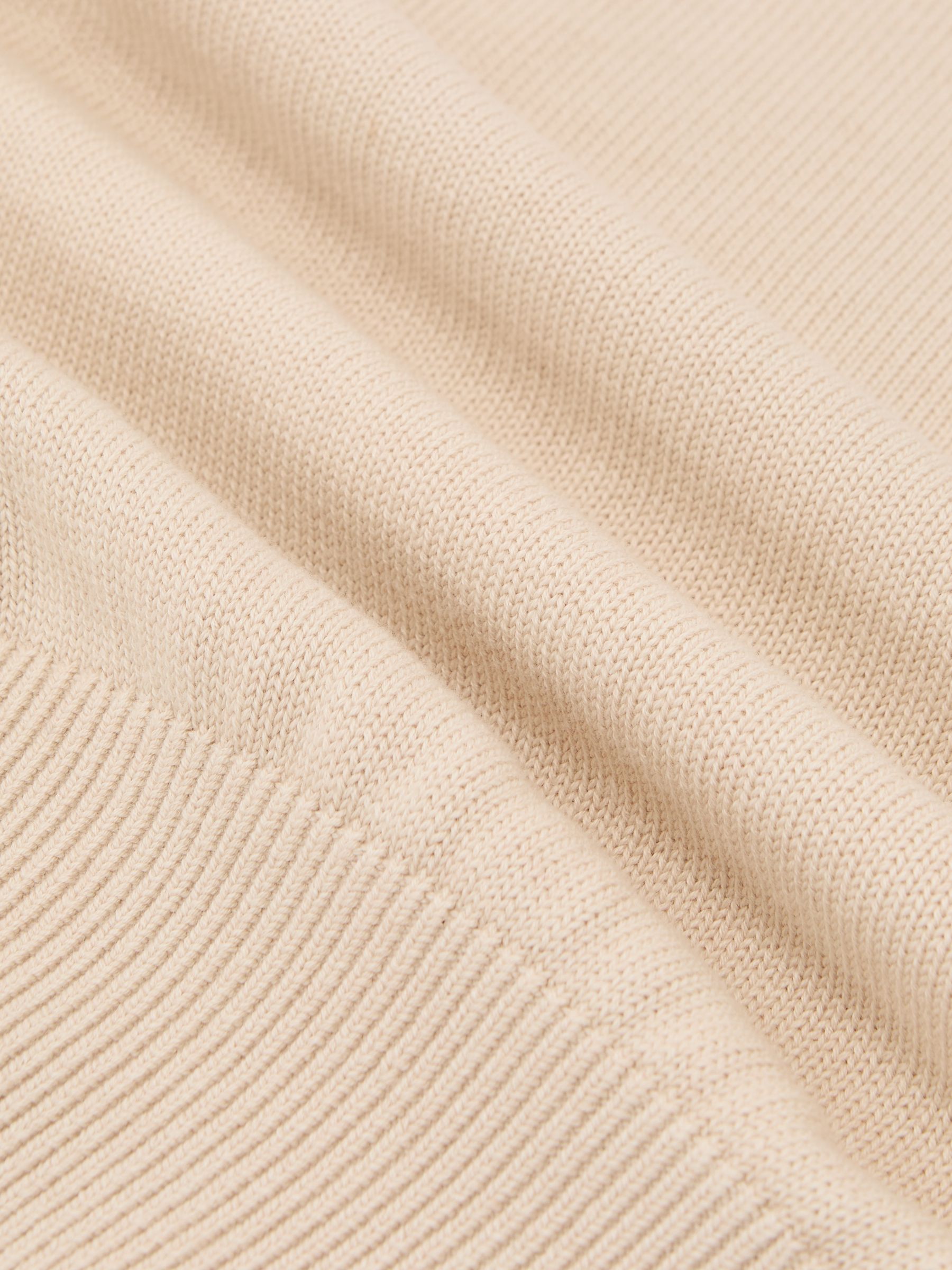 Cotton and Wool Funnel-Neck Knit Top in Neutral - image 4