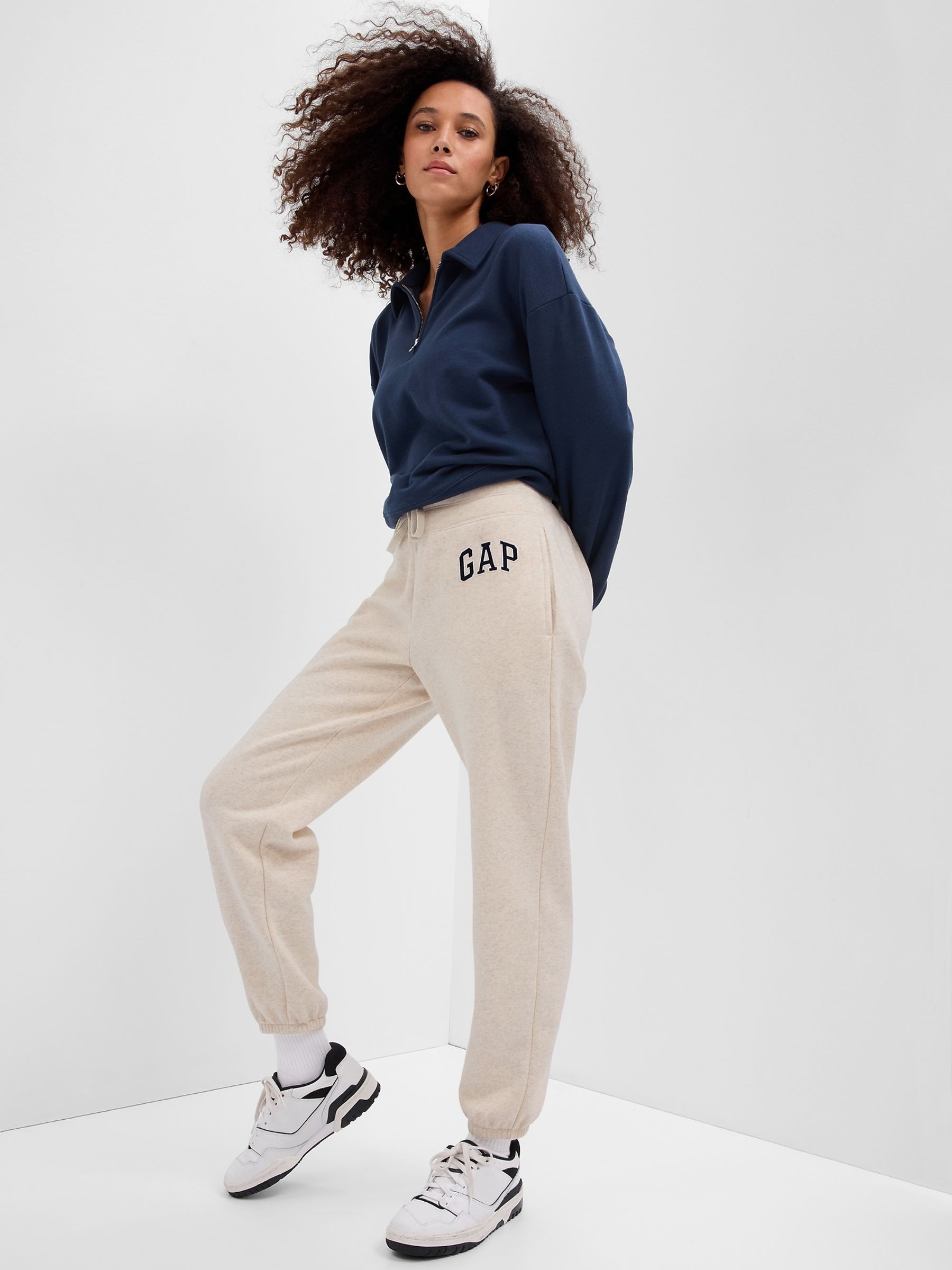Cream Logo Fleece Joggers - Image 3 of 6