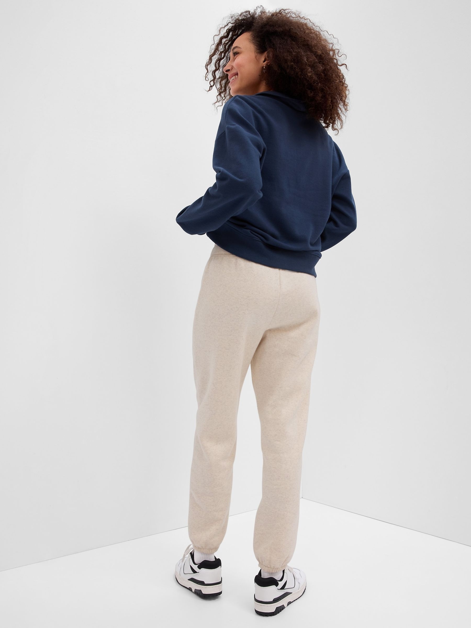 Cream Logo Fleece Joggers - Image 4 of 6
